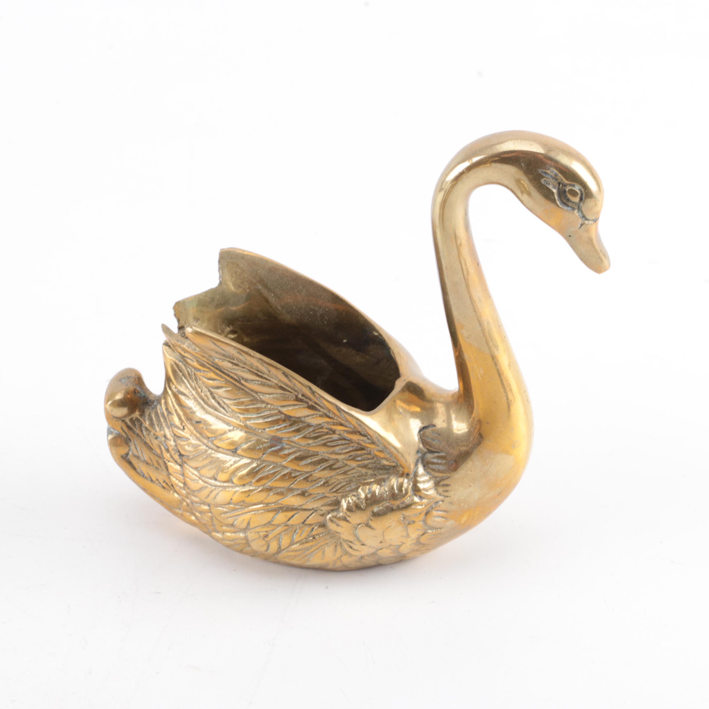 Brass Swan Figurines
