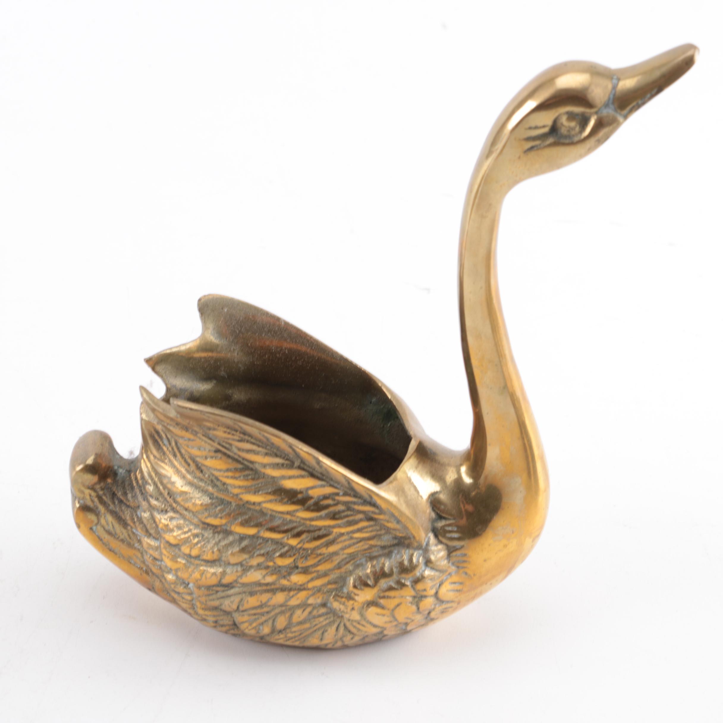 Brass Swan Figurines