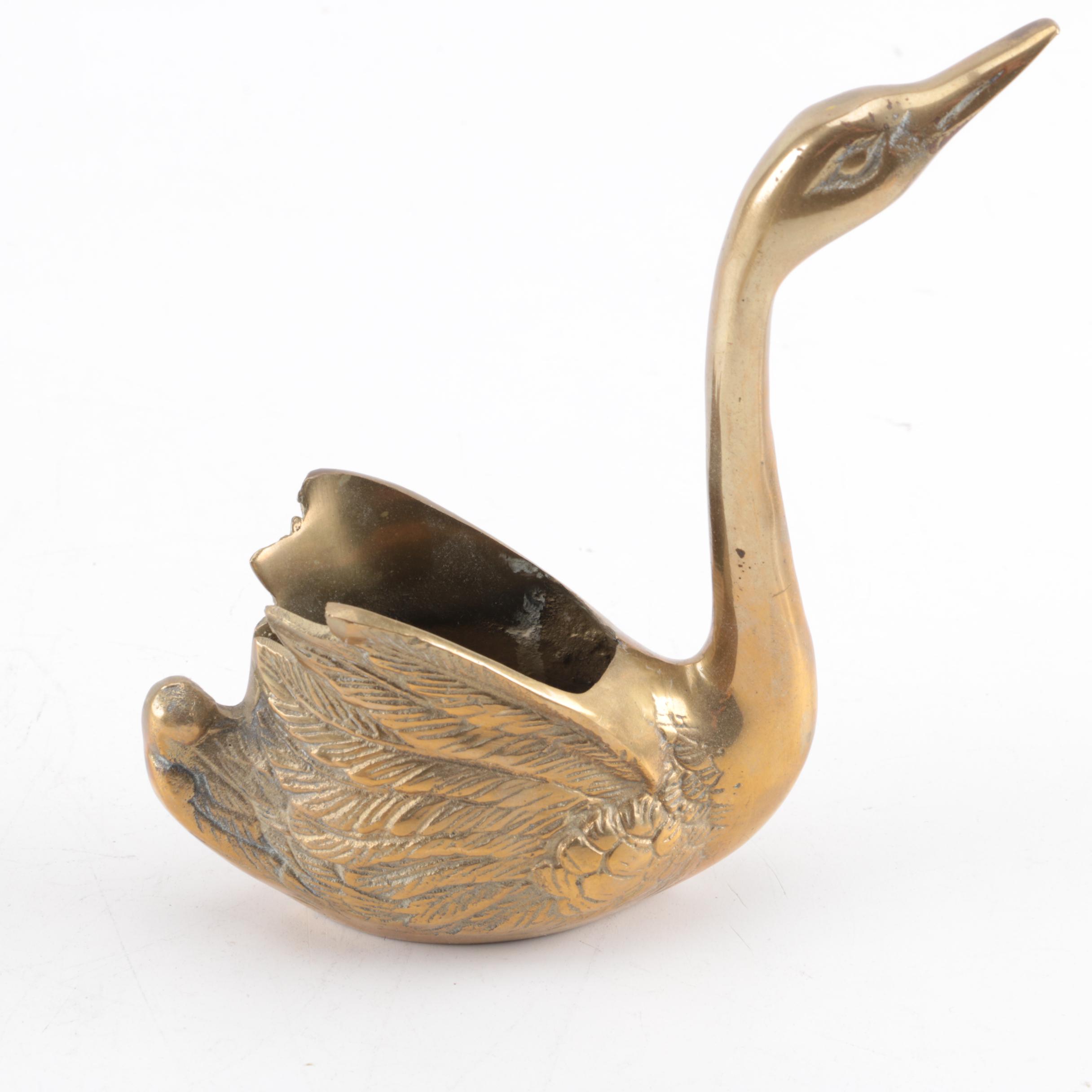 Brass Swan Figurines