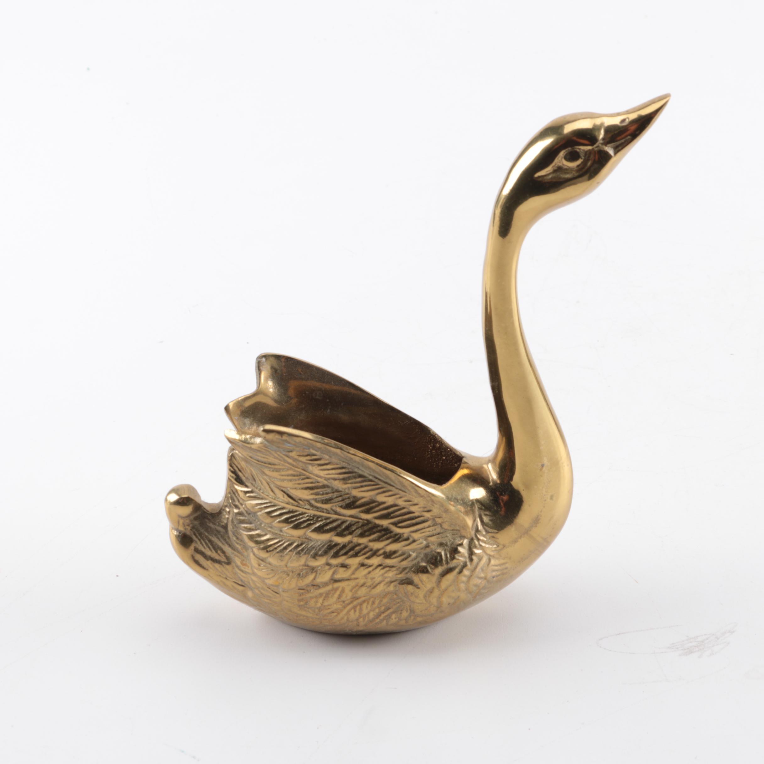 Brass Swan Figurines