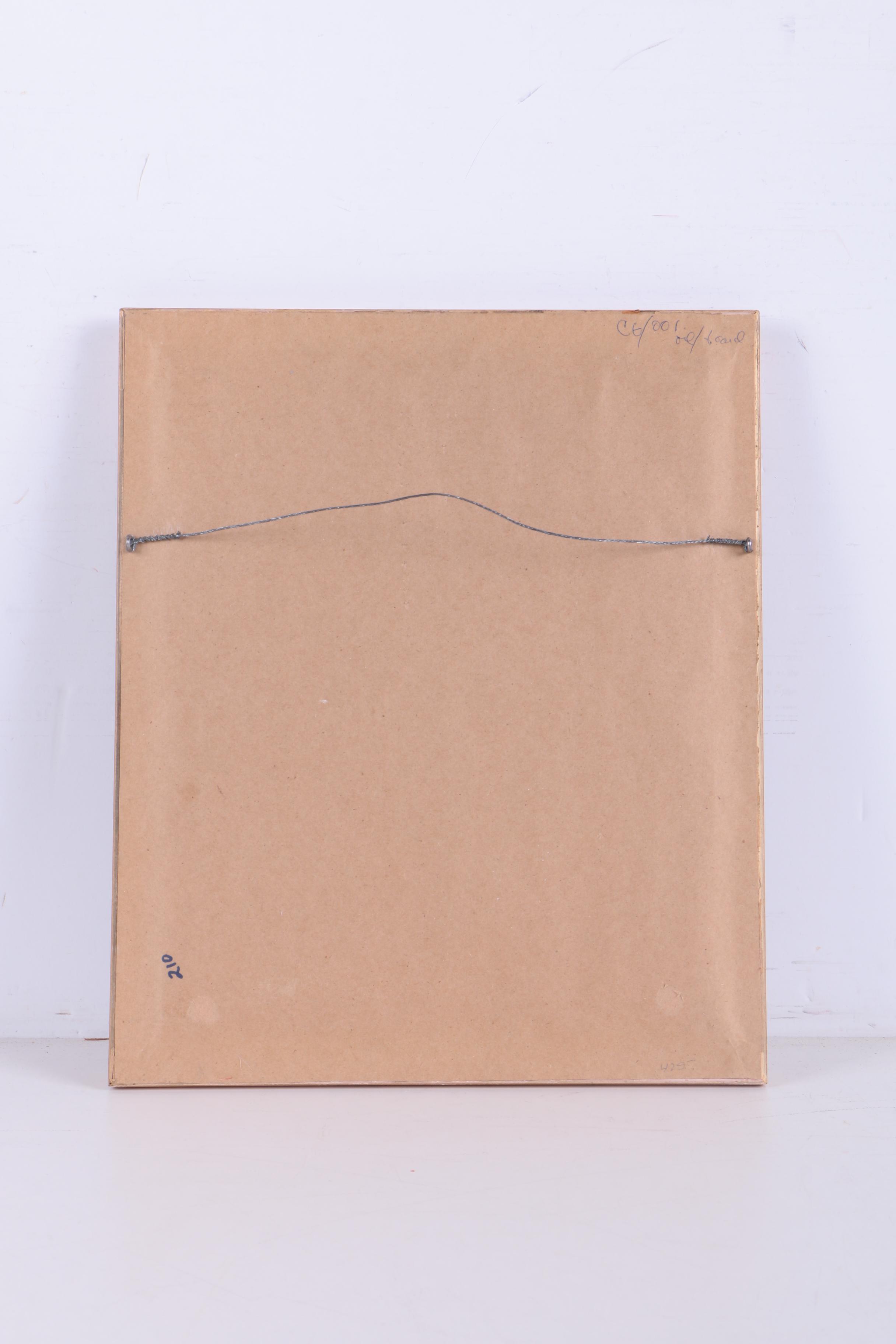 Cal Gaspard Oil Painting on Panel of Autumn Landscape with Tree-Lined Lake