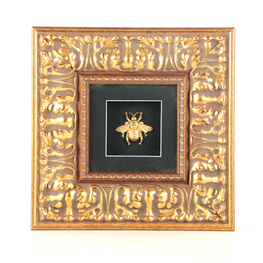 Decorative Gold Tone Bumble Bee Wall Hanging