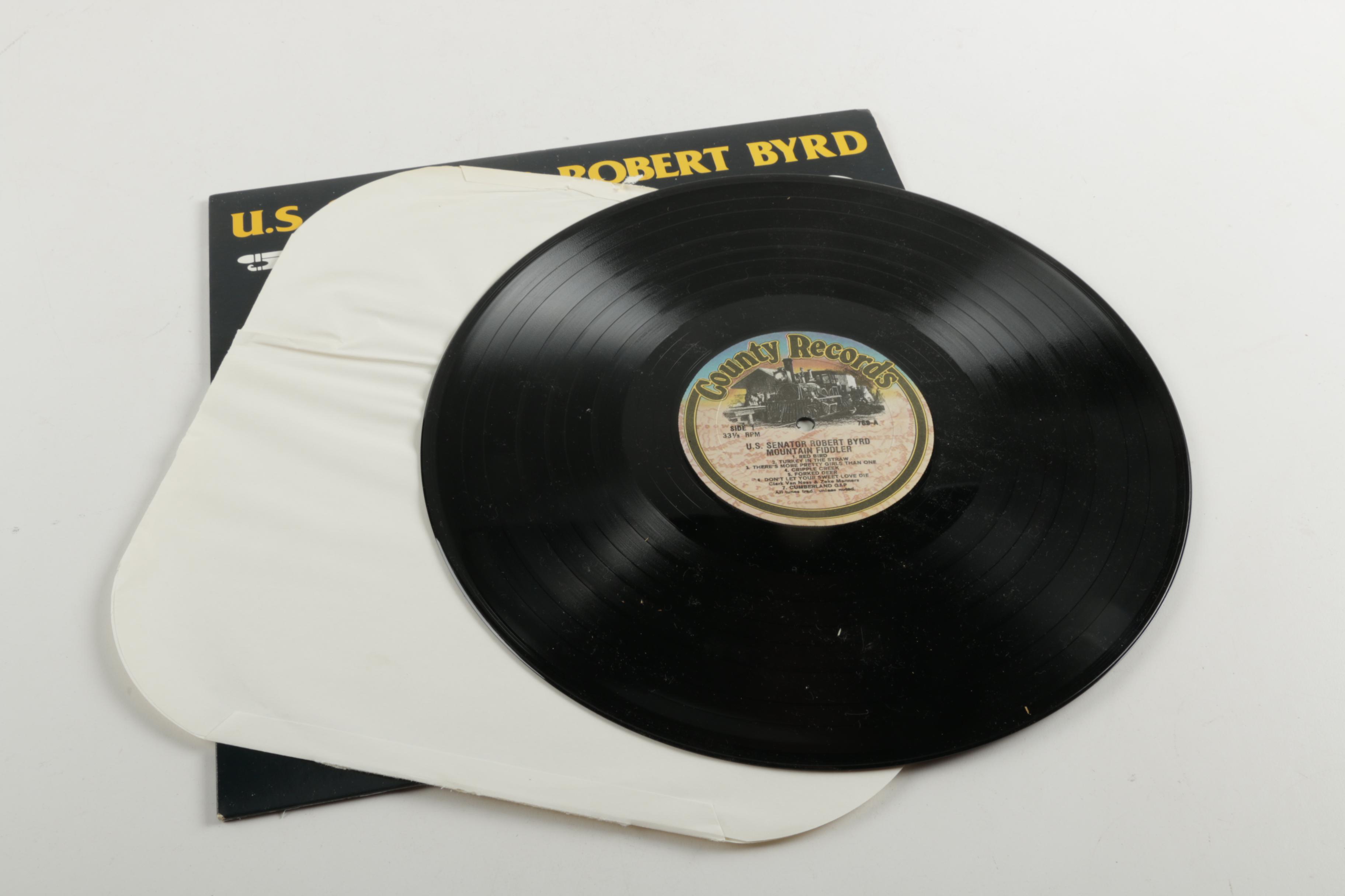 U.S. Senator Robert Byrd Authentic Signature on LP