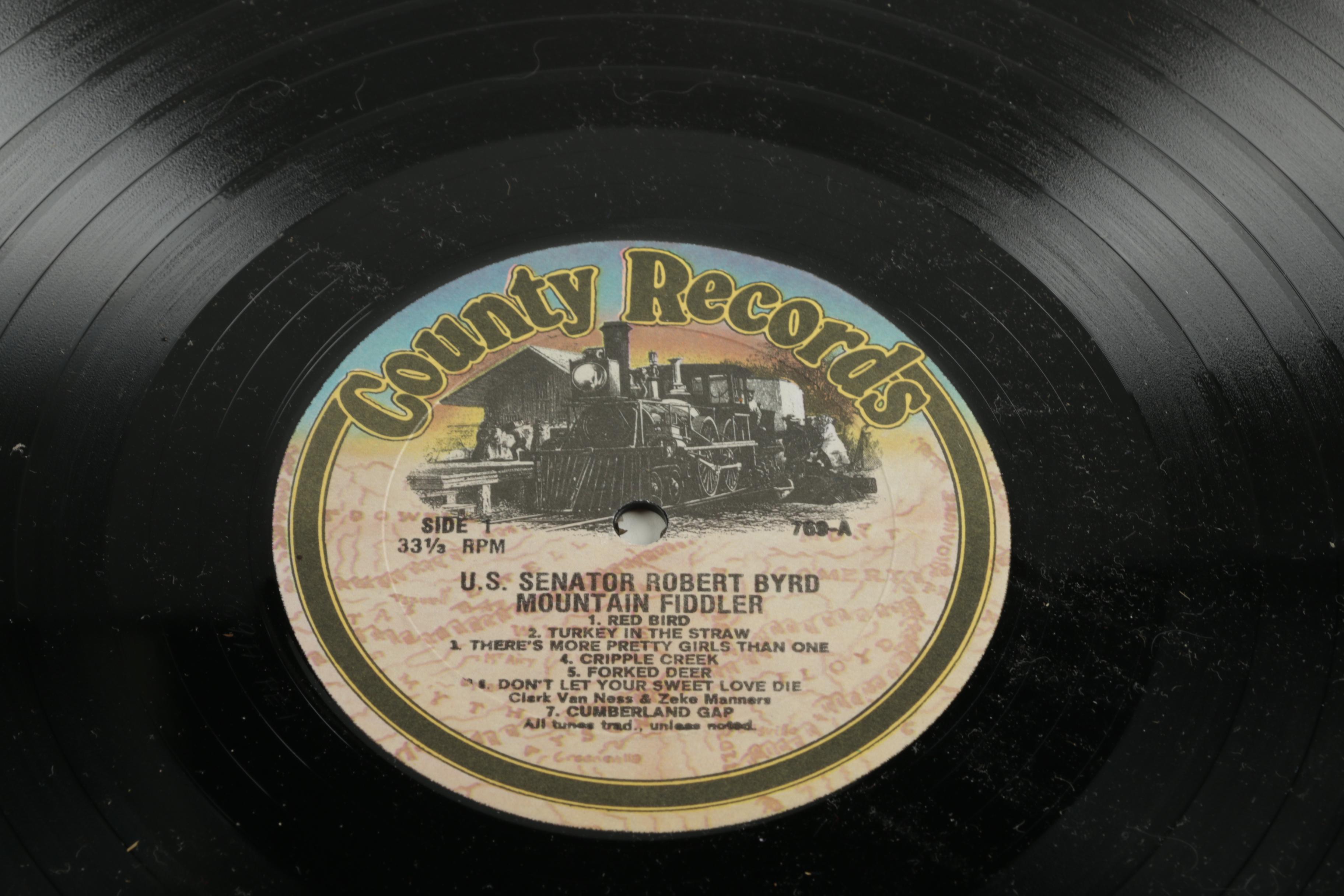 U.S. Senator Robert Byrd Authentic Signature on LP