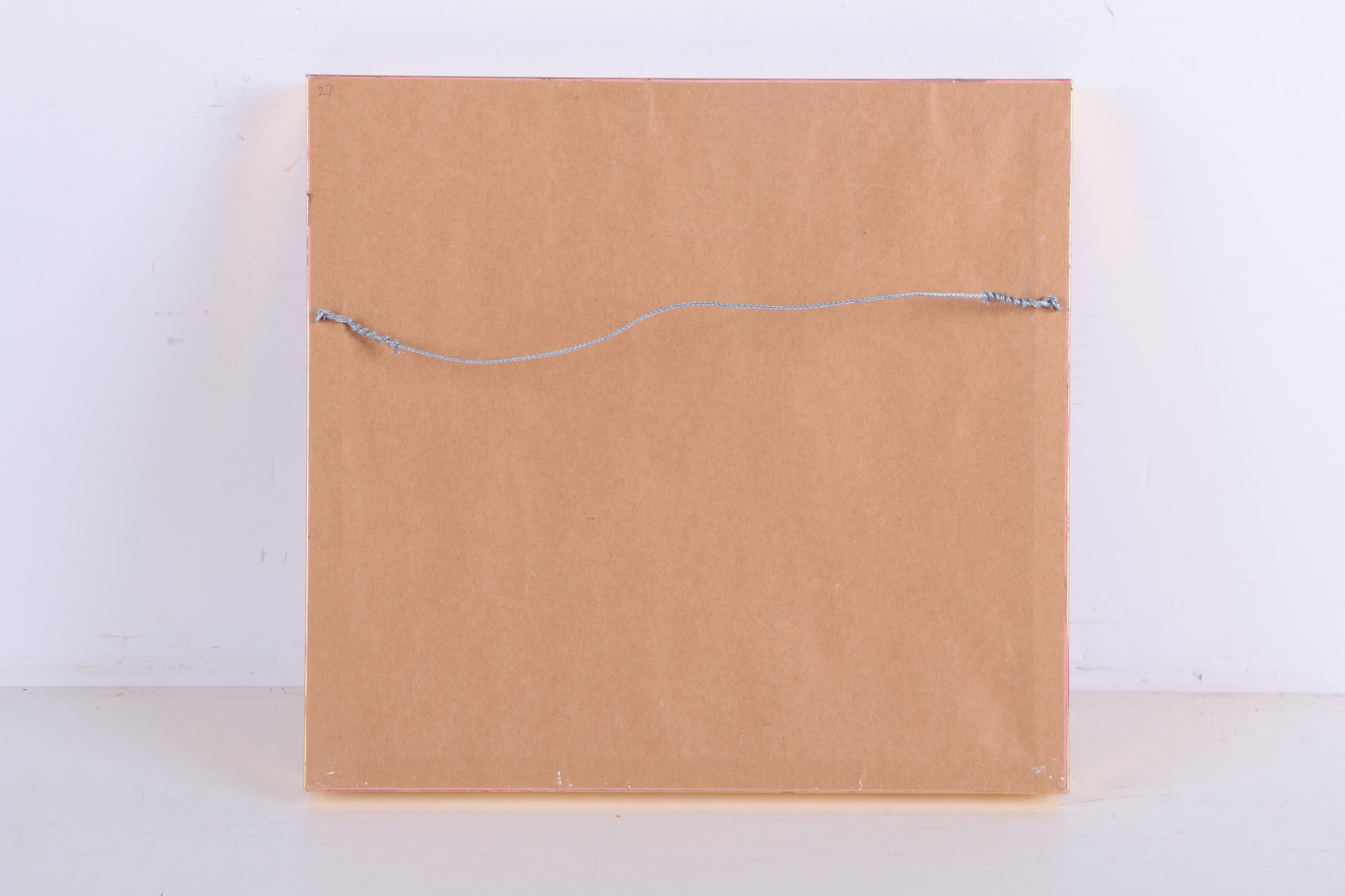 Helen Gwinn Watercolor Painting with Collage on Paperboard of Mountain Landscape