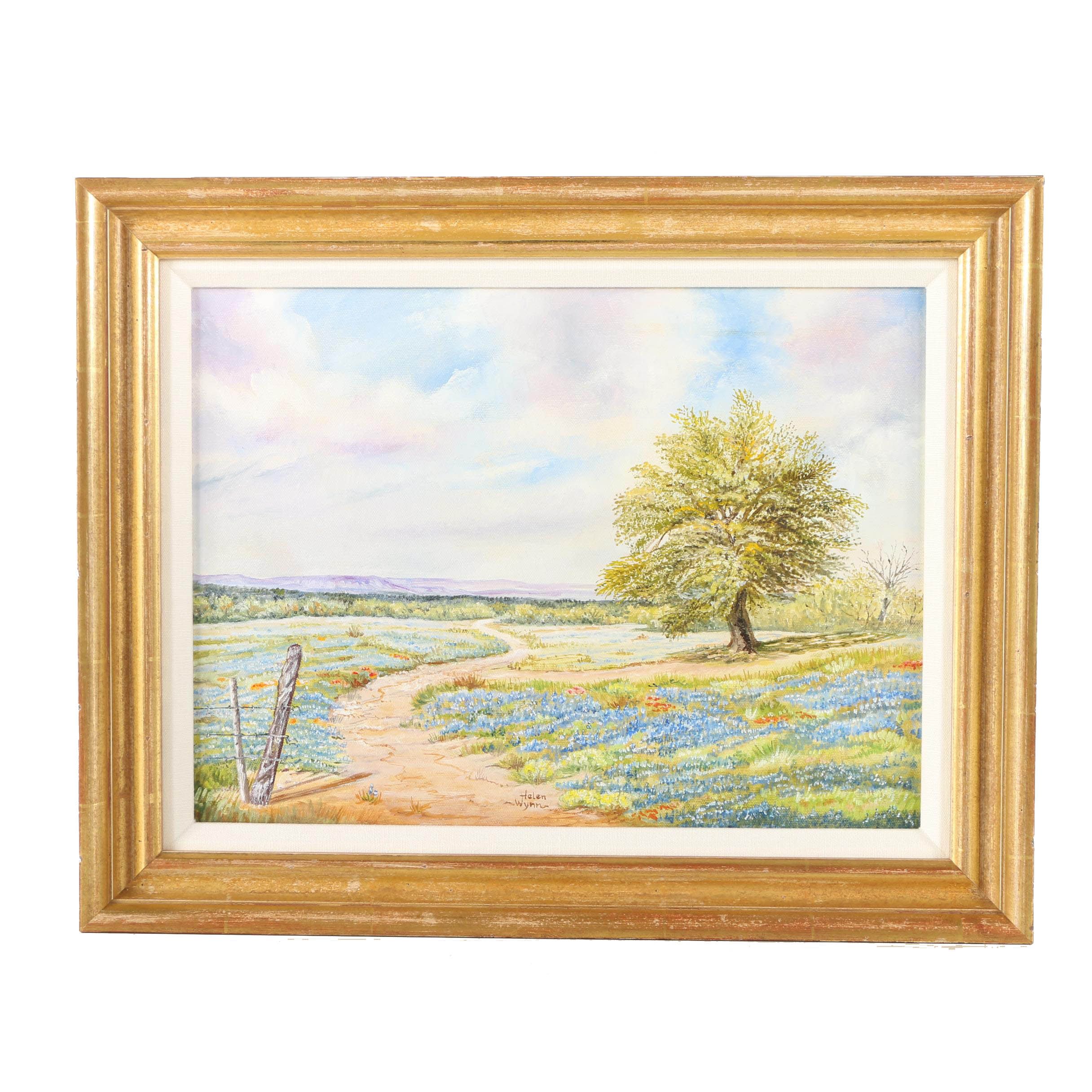 Helen Wynn Oil Painting of Landscape with Winding Path