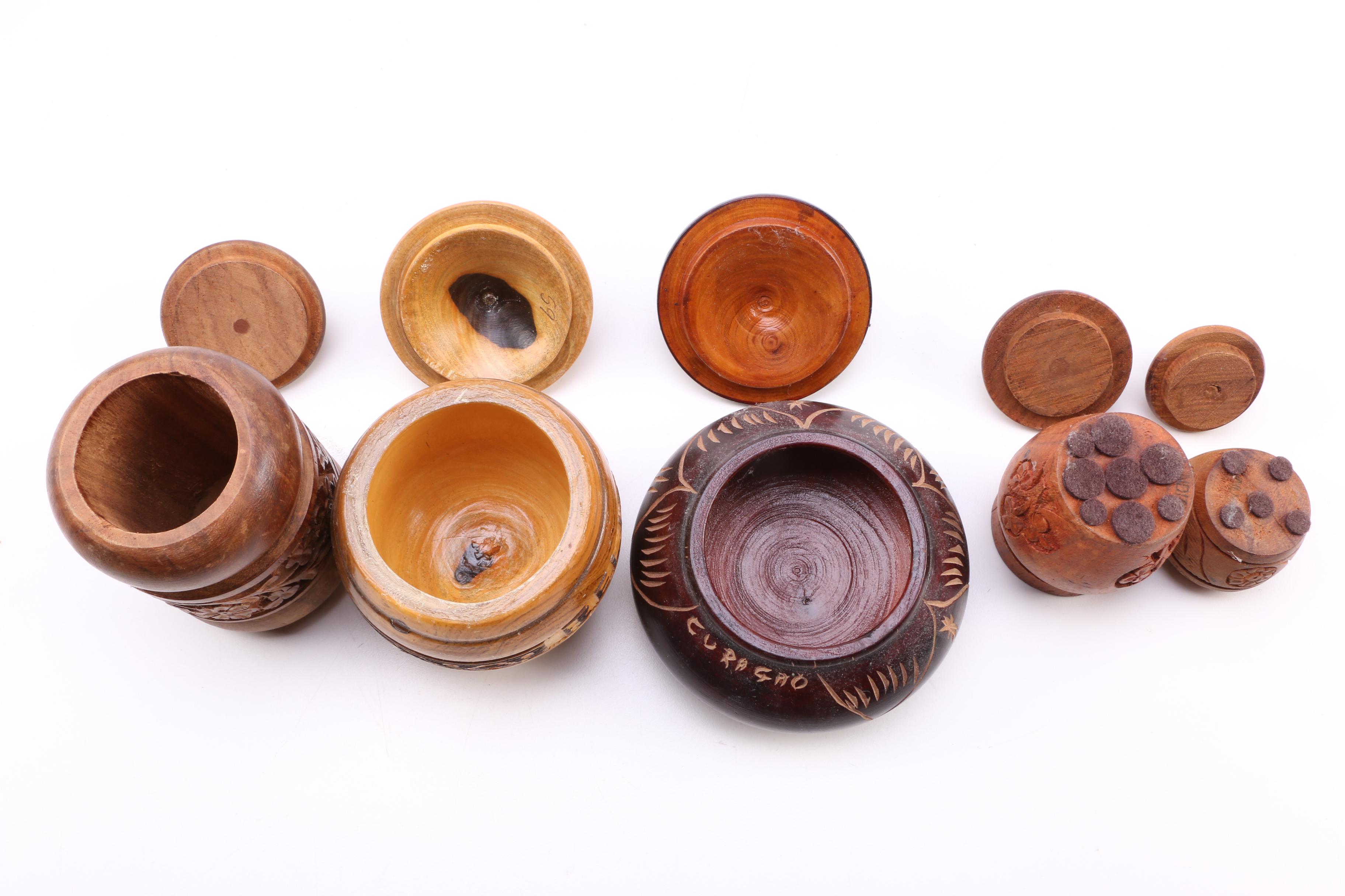 Wood Boxes Candlestick Holders and Canisters