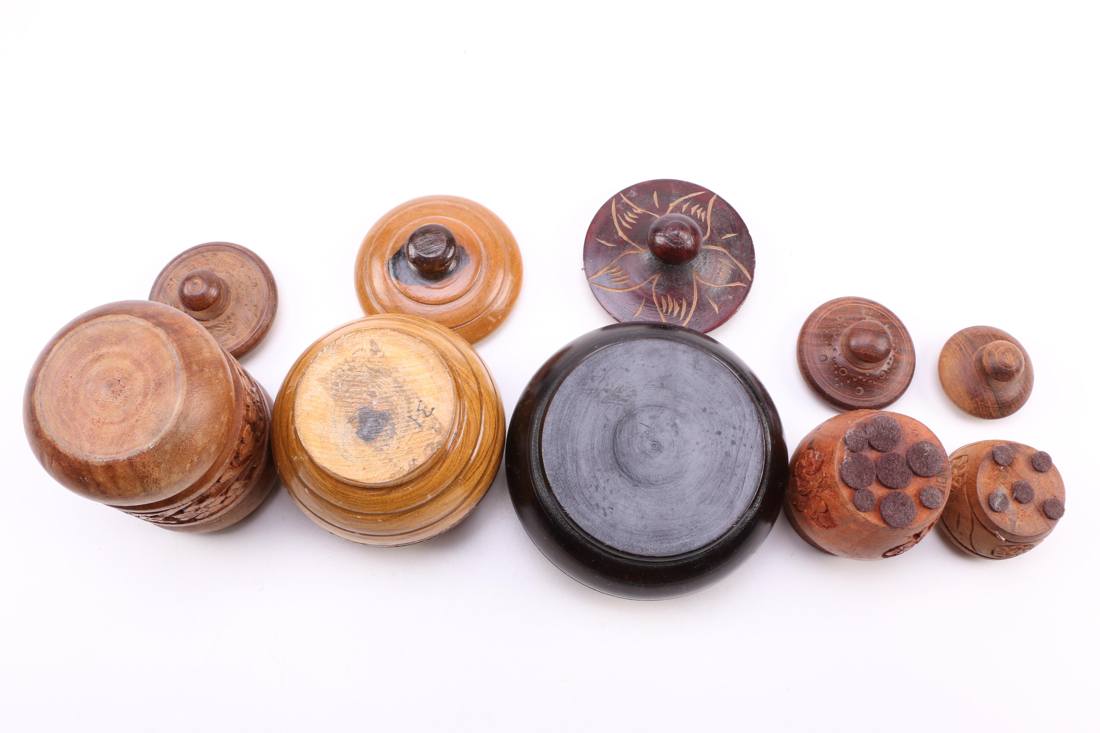 Wood Boxes Candlestick Holders and Canisters