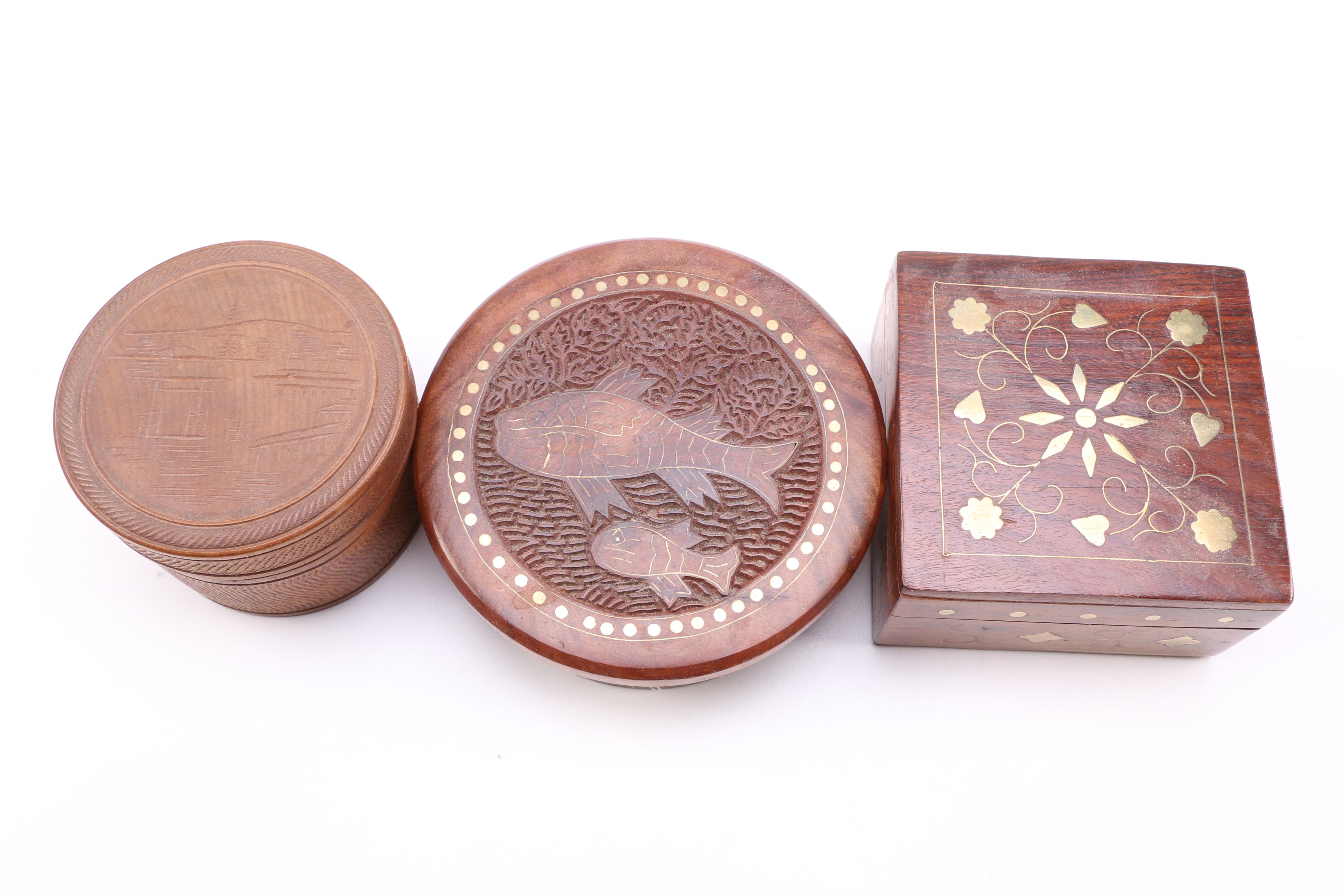 Wood Boxes Candlestick Holders and Canisters