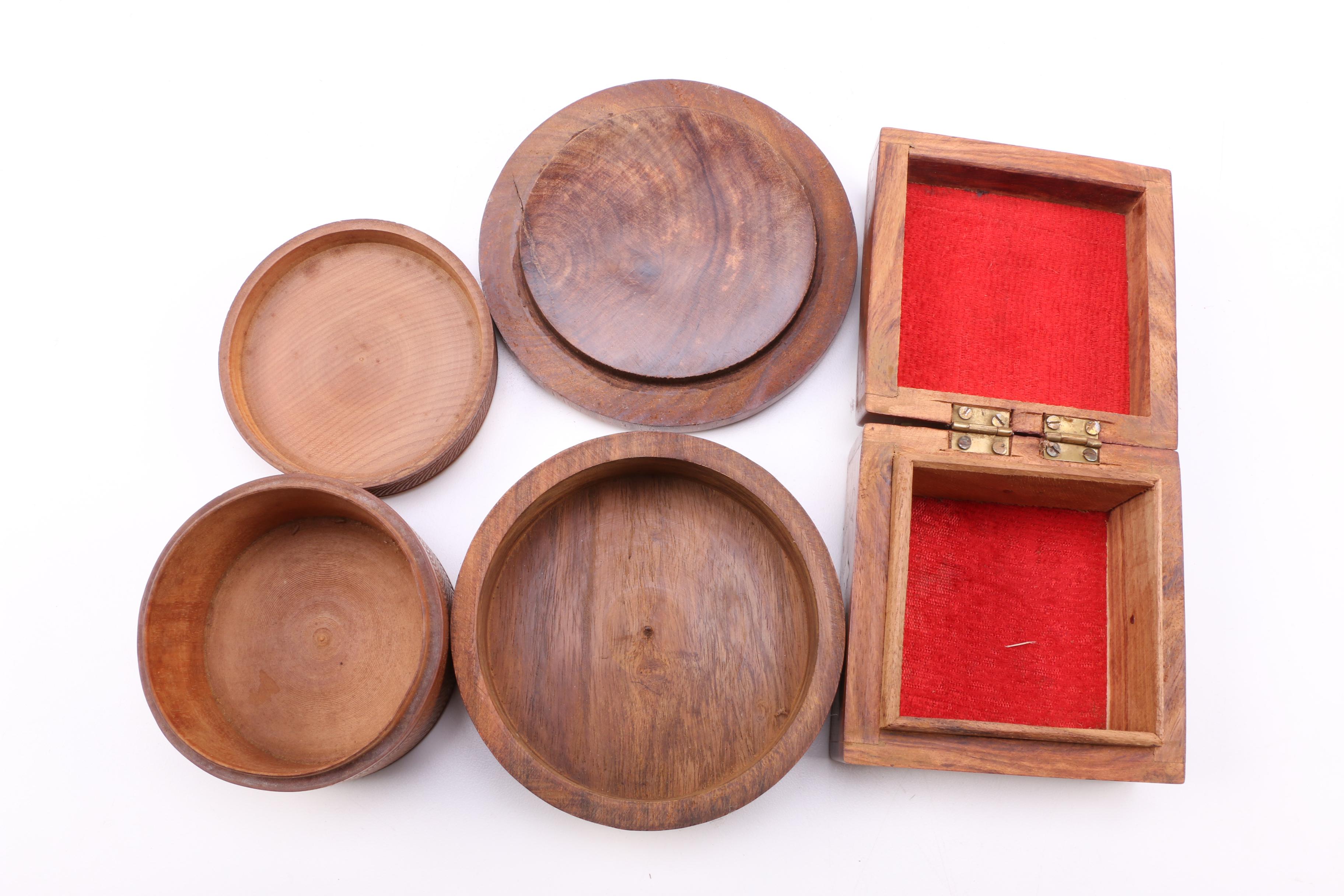 Wood Boxes Candlestick Holders and Canisters