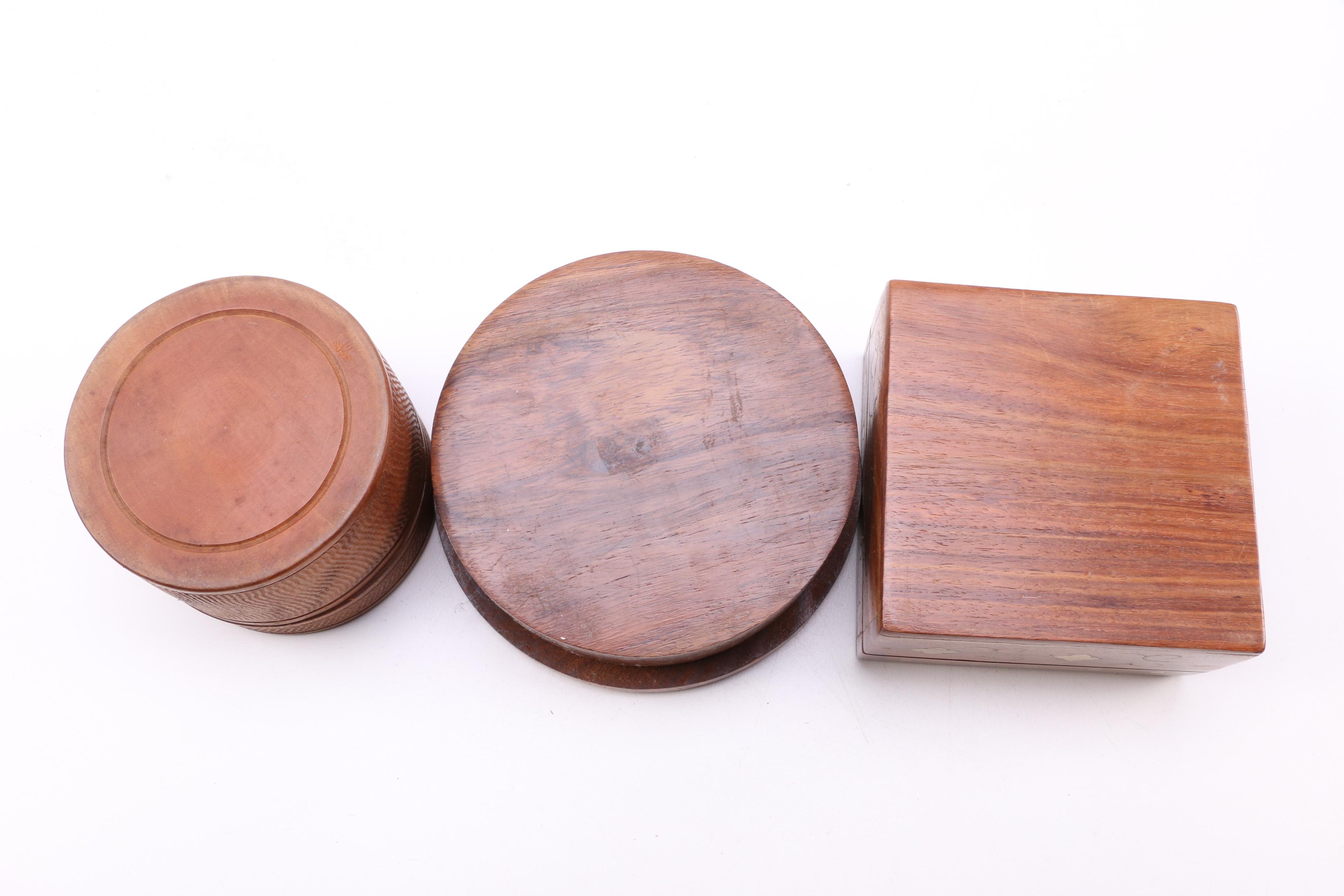 Wood Boxes Candlestick Holders and Canisters