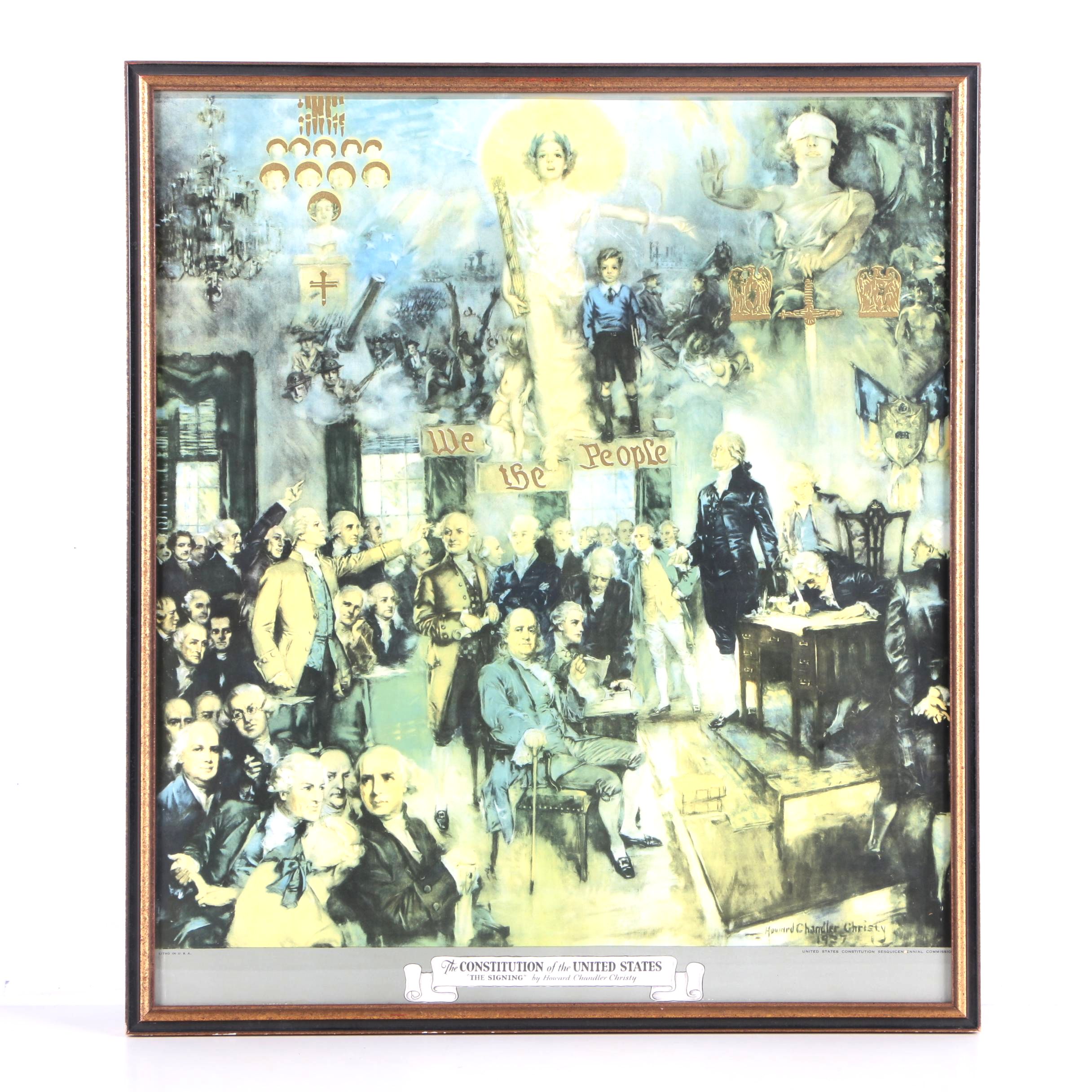 Offset Lithograph After Howard Chandler Christy "The Signing"