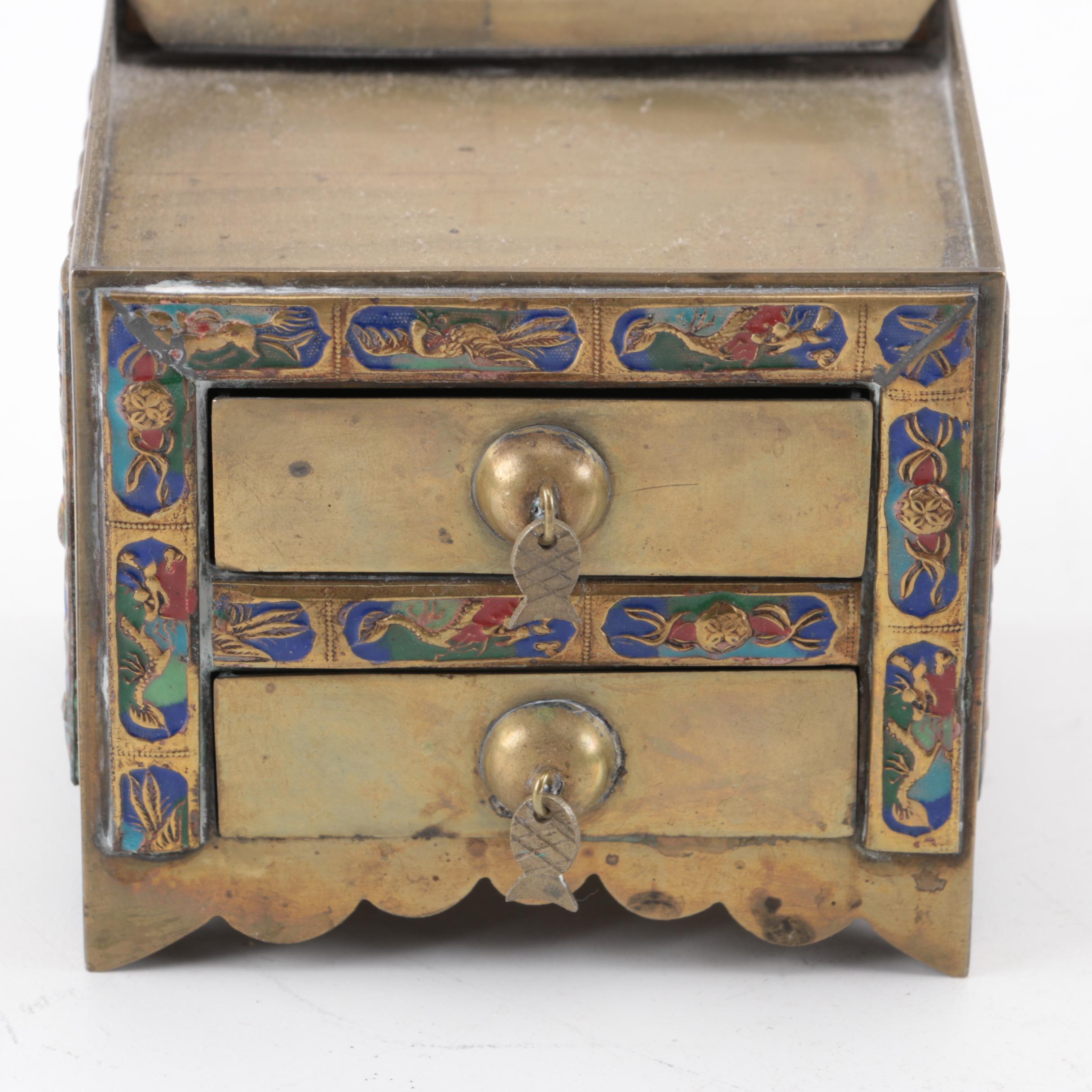 East Asian Wood, Brass and Ceramic Dishes and Decor