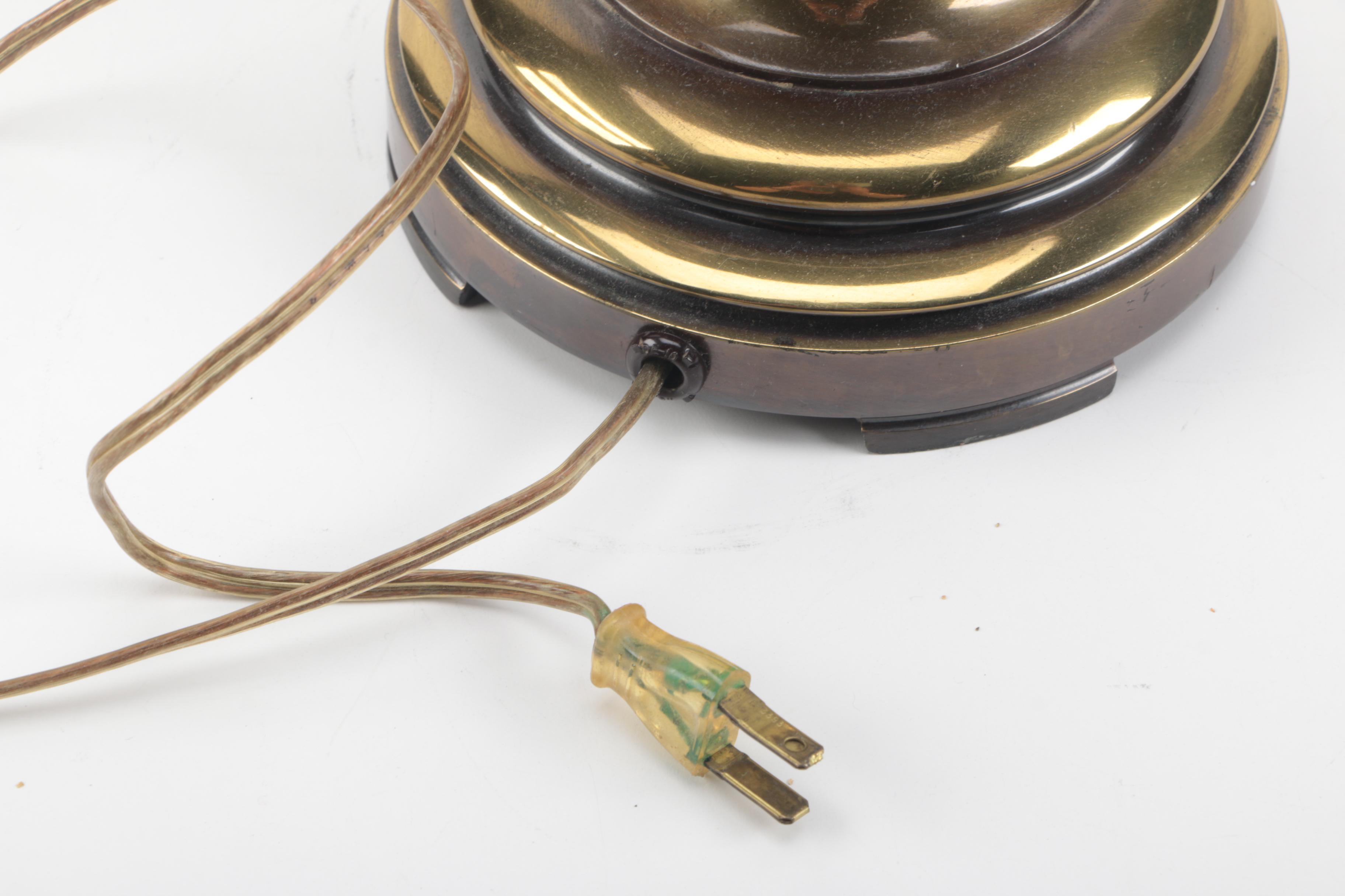 Mid Century Style Brass Orb Table Lamp