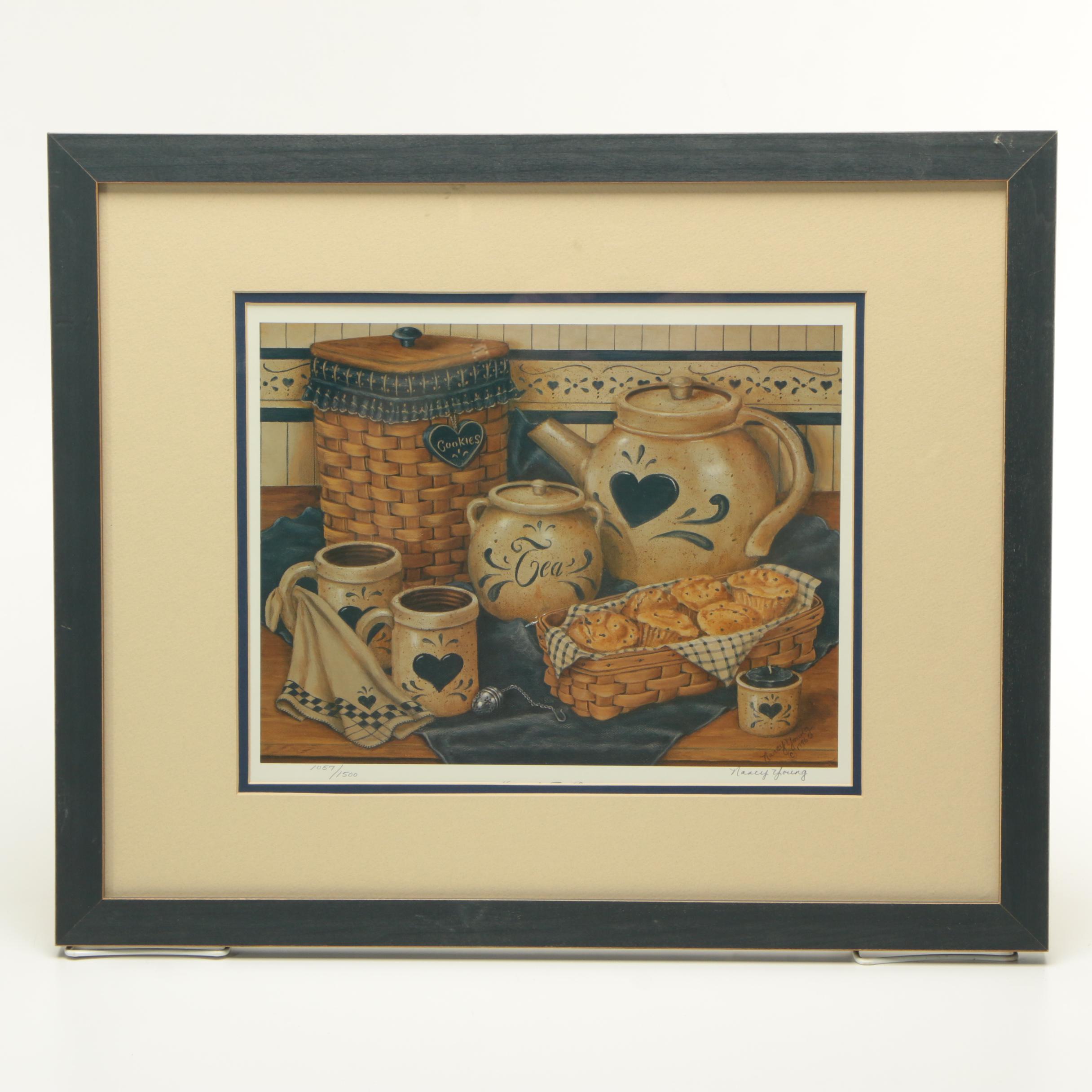 Nancy Young Limited Edition Offset Lithograph "Tea Party"