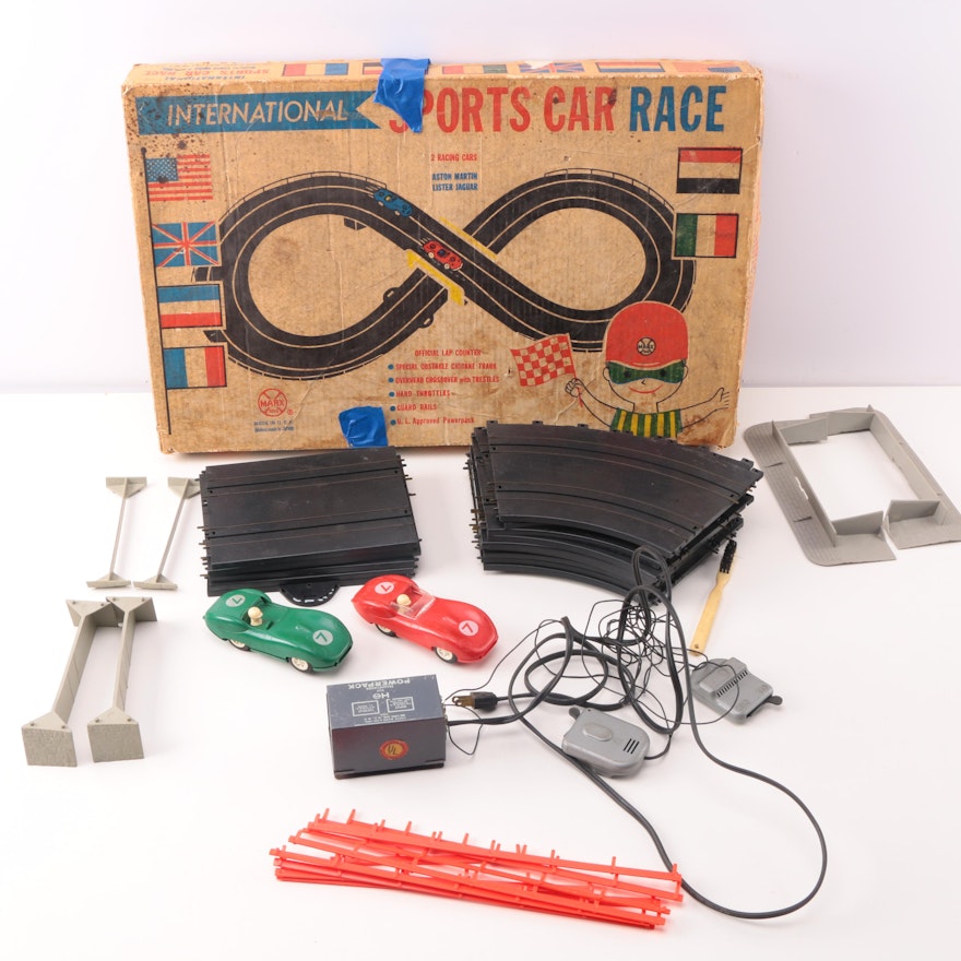 1950s Marx "International Sports Car Race" Slot Car Race Set