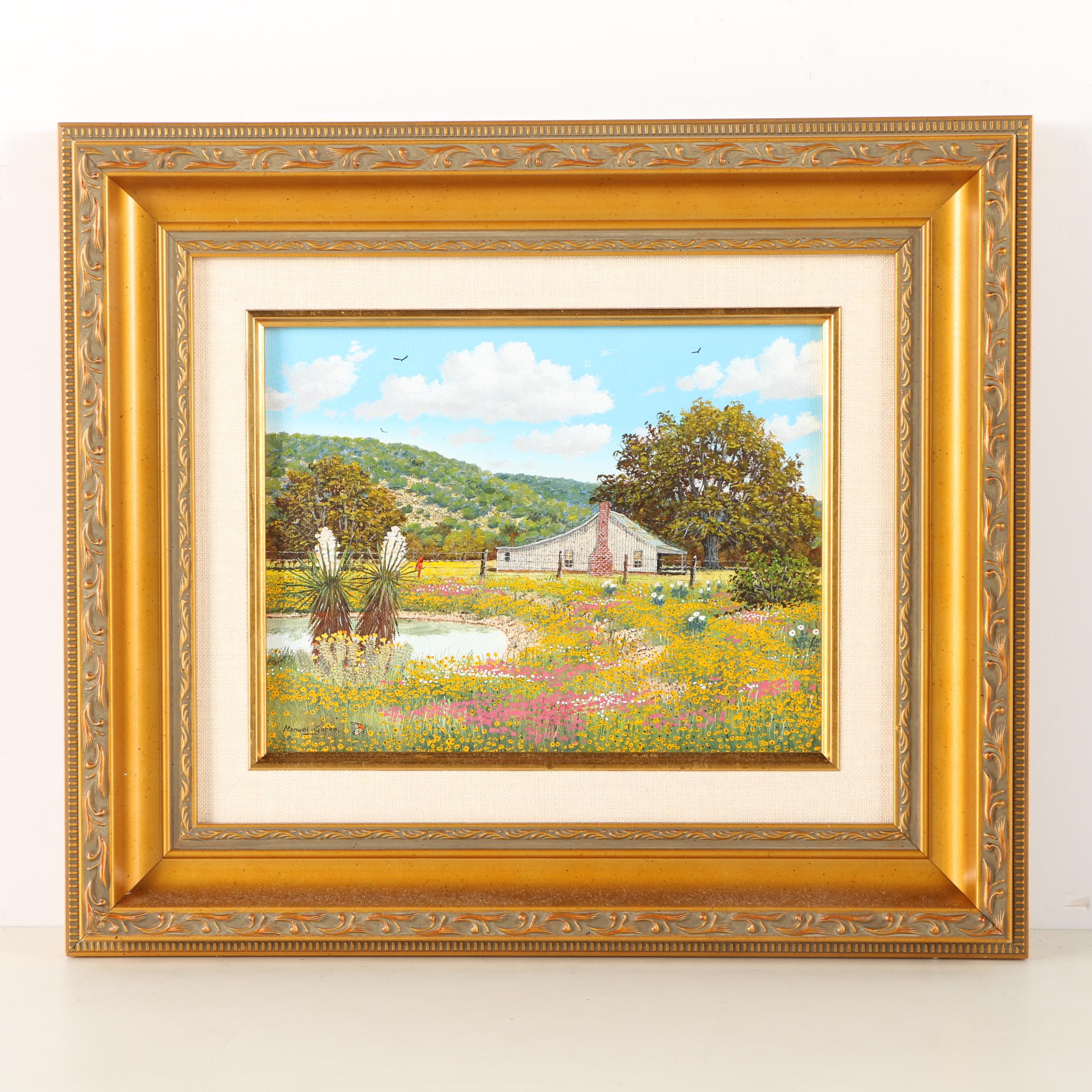 Manuel Garza Original Oil Painting "Wildflowers"