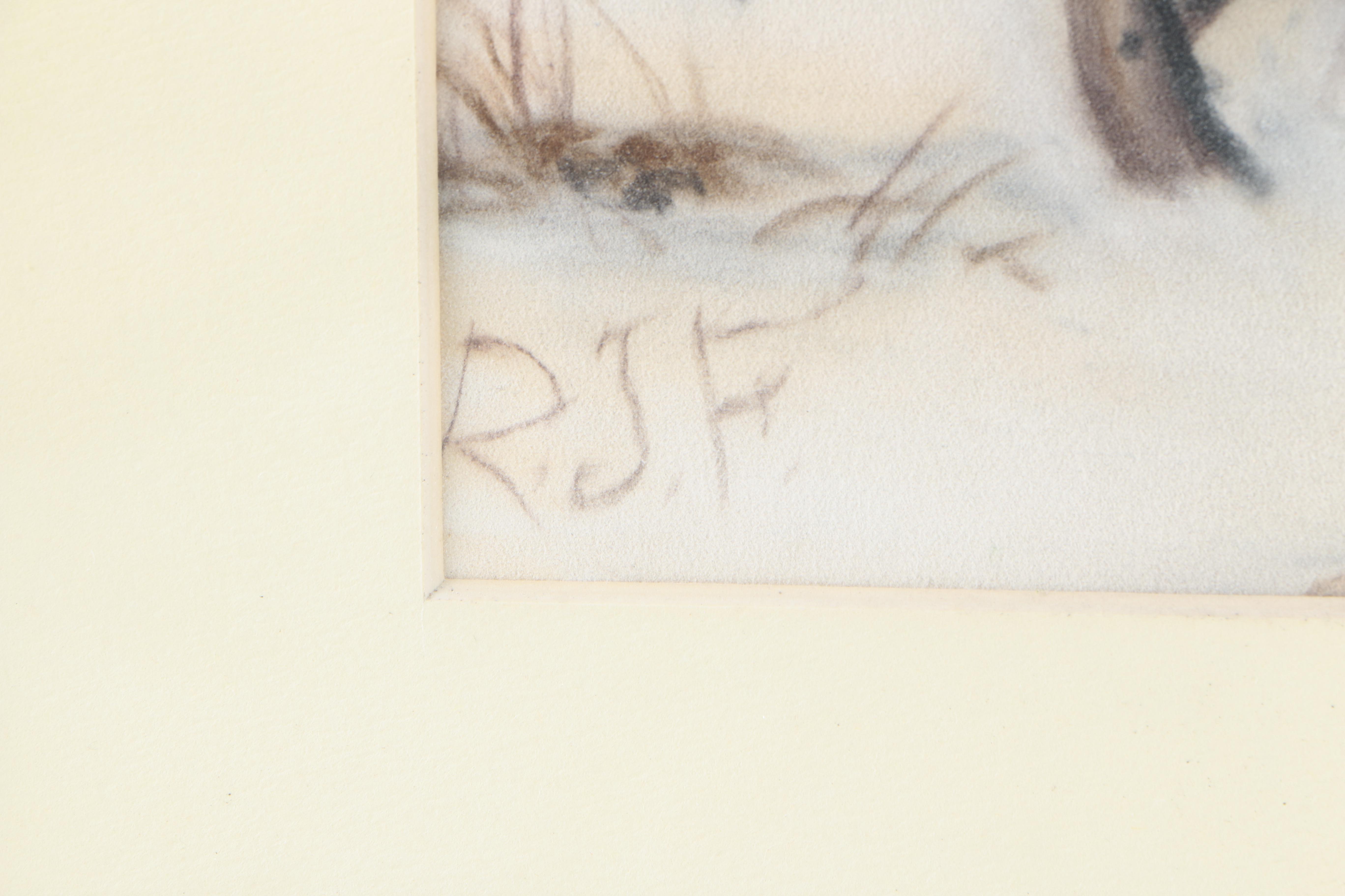 R.J.F. Pastel Drawings on Paper of Farm Scenes