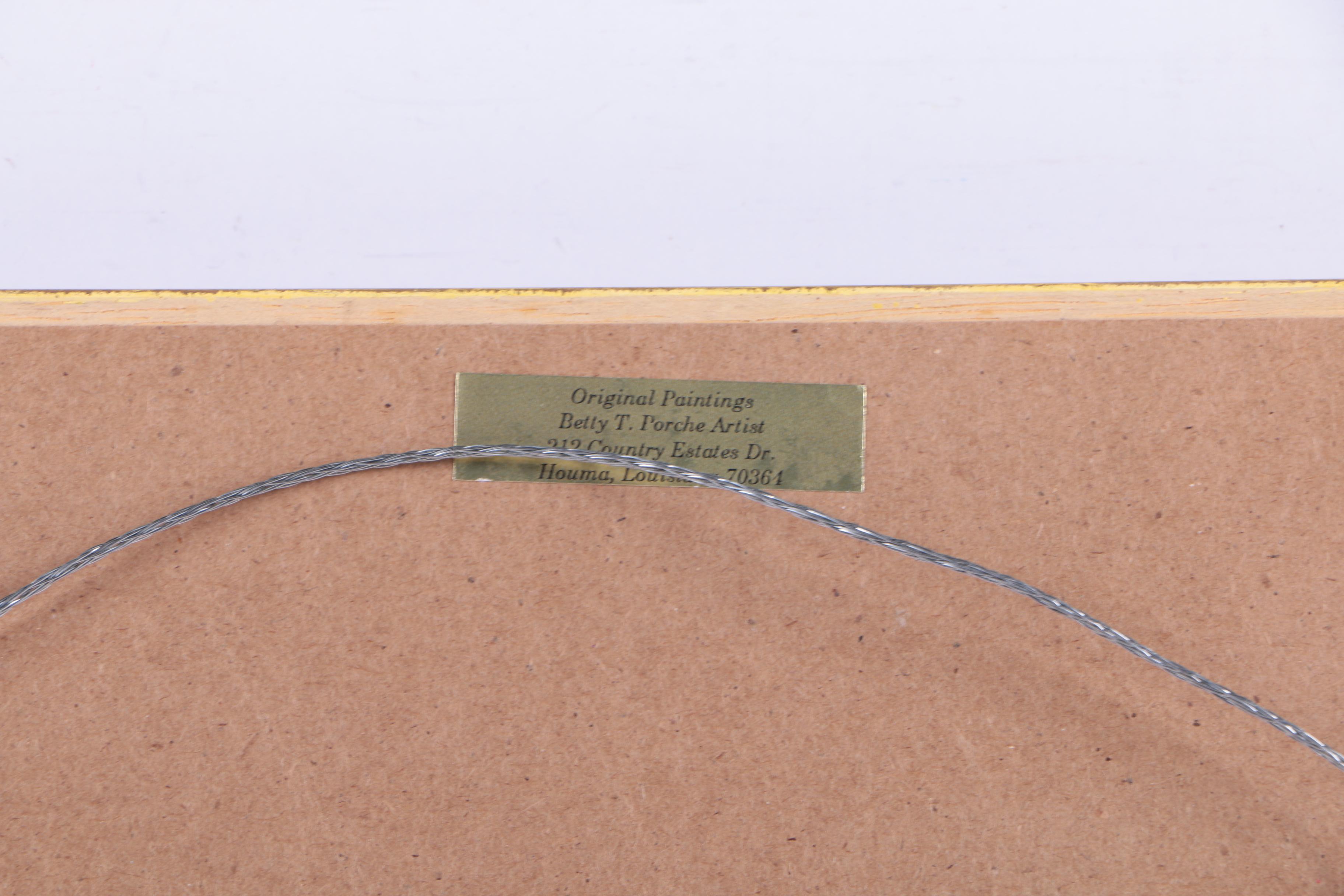 B. Ponche Watercolor Painting on Paper of Flower Bouquet in Pink Vase