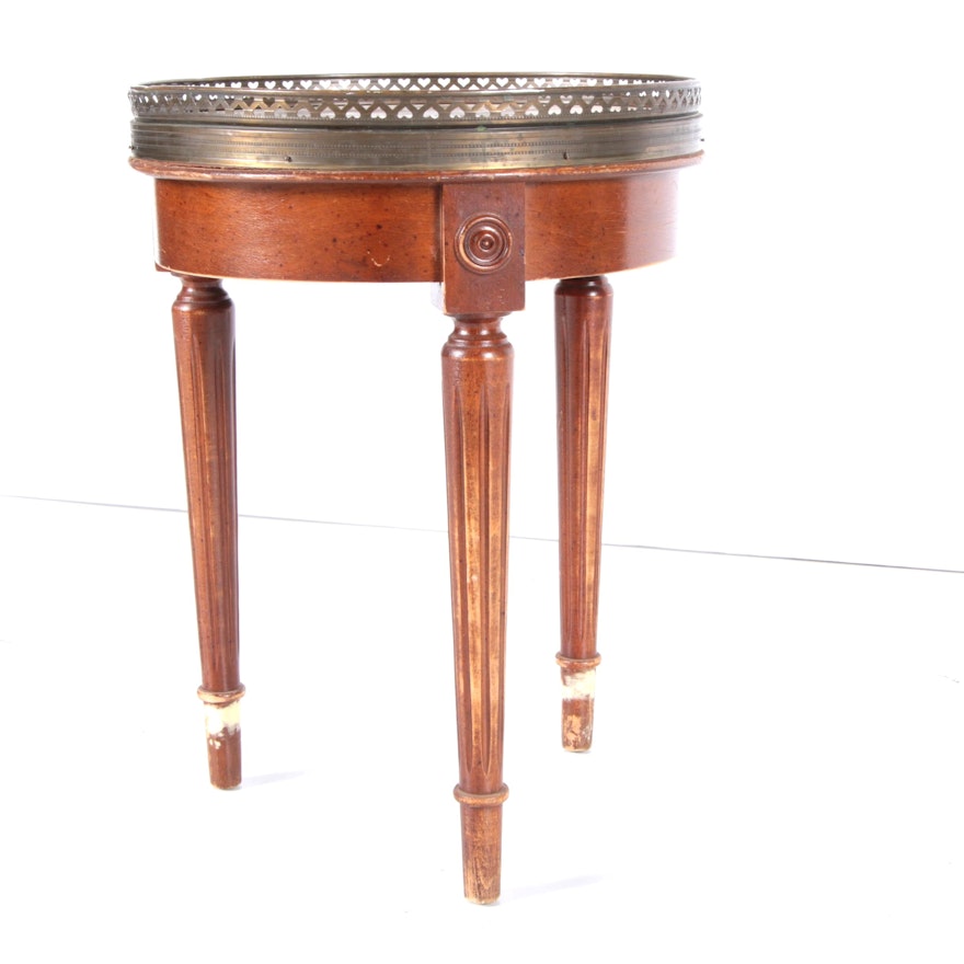 Vintage Louis XVI Style Marble Top Side Table