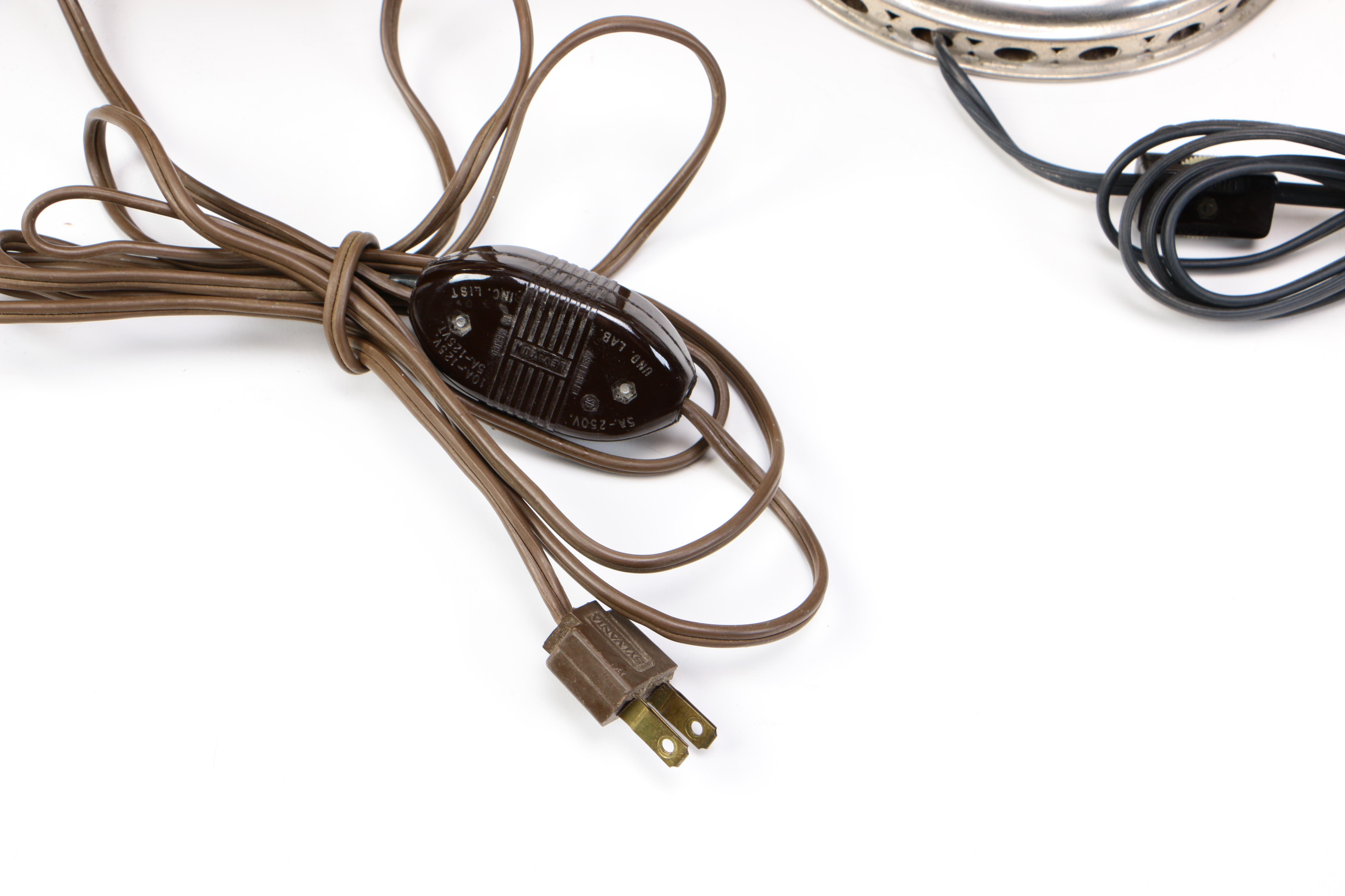 Silver-Tone Electric Hurricane Lamps