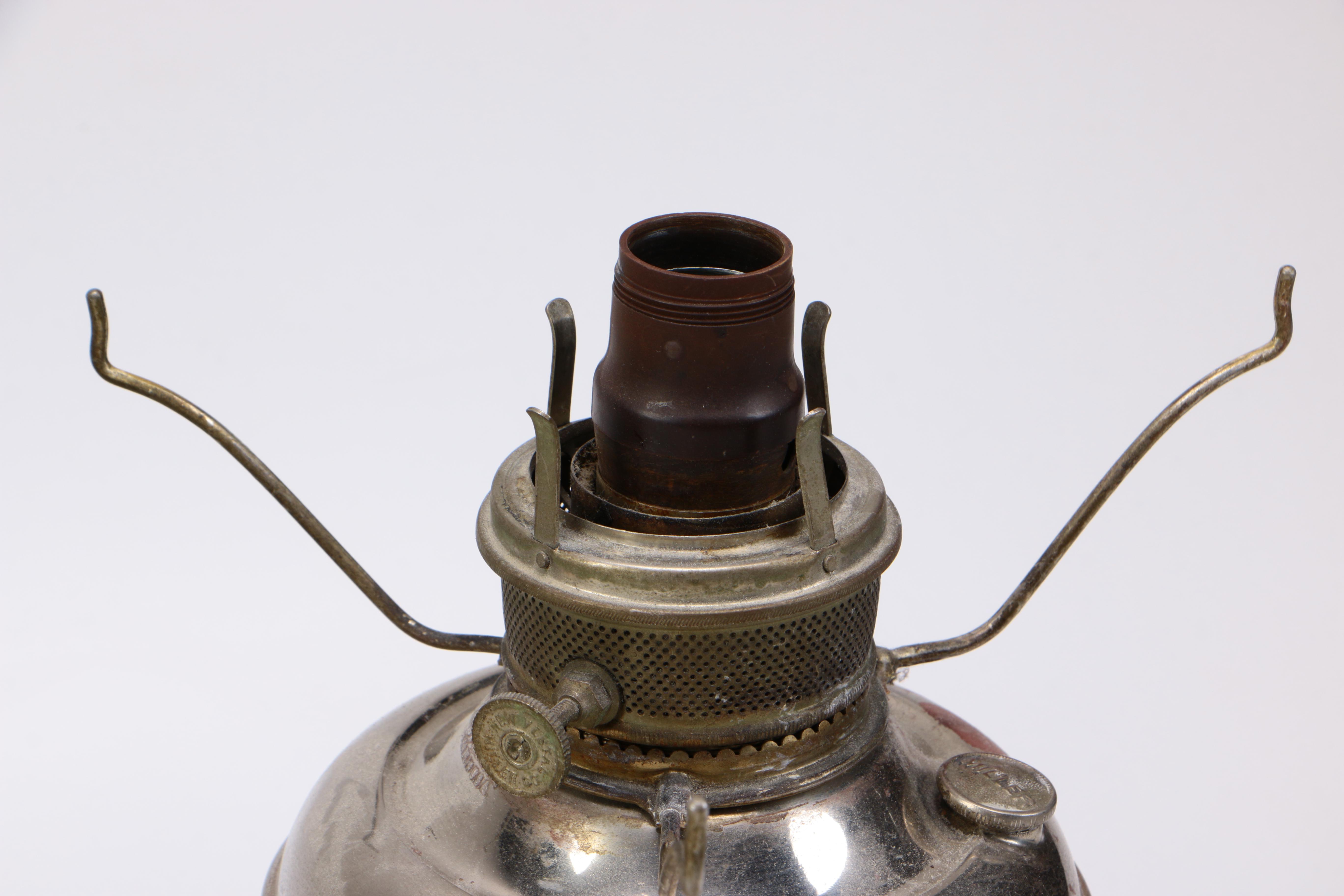 Silver-Tone Electric Hurricane Lamps