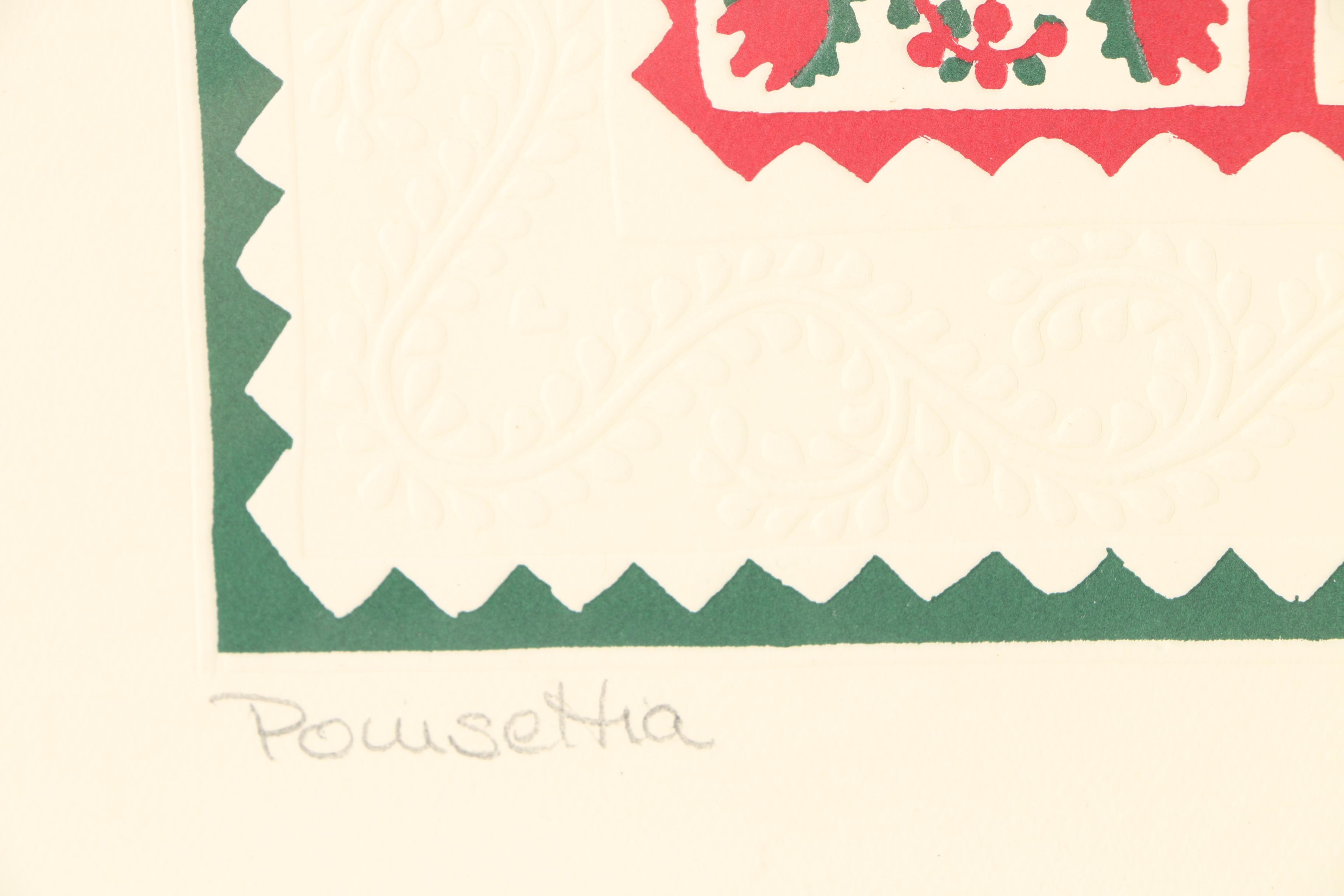 Judy Severson Embossed Relief Prints of Quilt Patterns Including "Bridal Wreath"