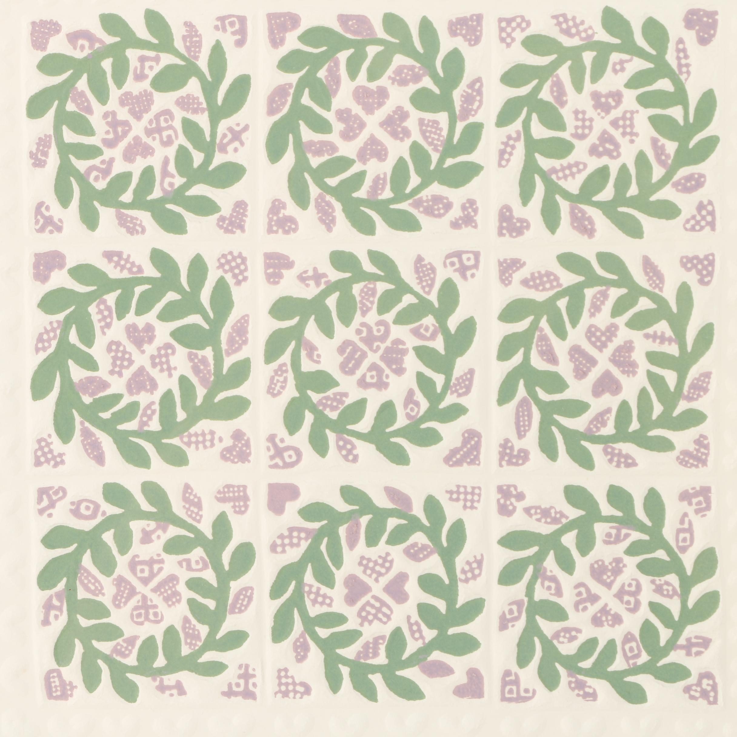 Judy Severson Embossed Relief Prints of Quilt Patterns Including "Bridal Wreath"