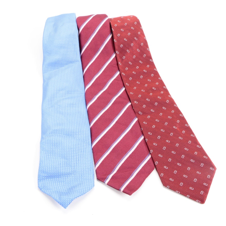 Assorted Silk Neckties Featuring Dior and Thomas Pink