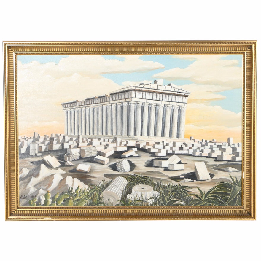 Oil Painting of the Parthenon