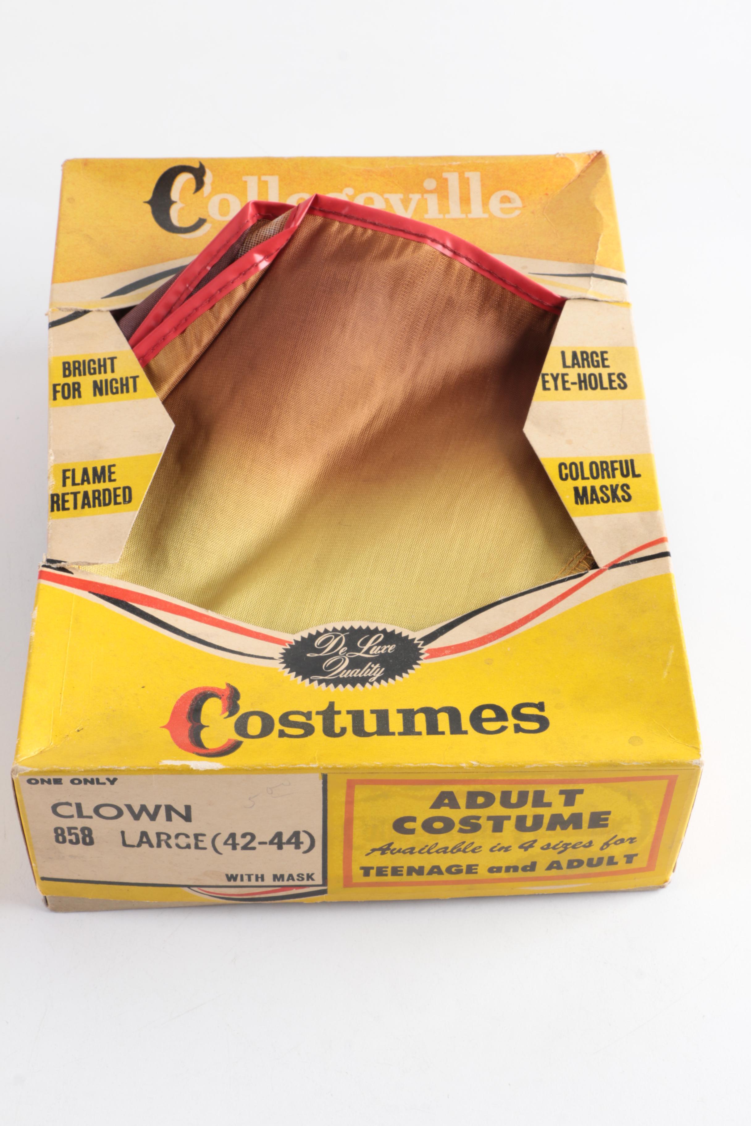 Vintage Collegeville Adult Costumes for Clown and Bride