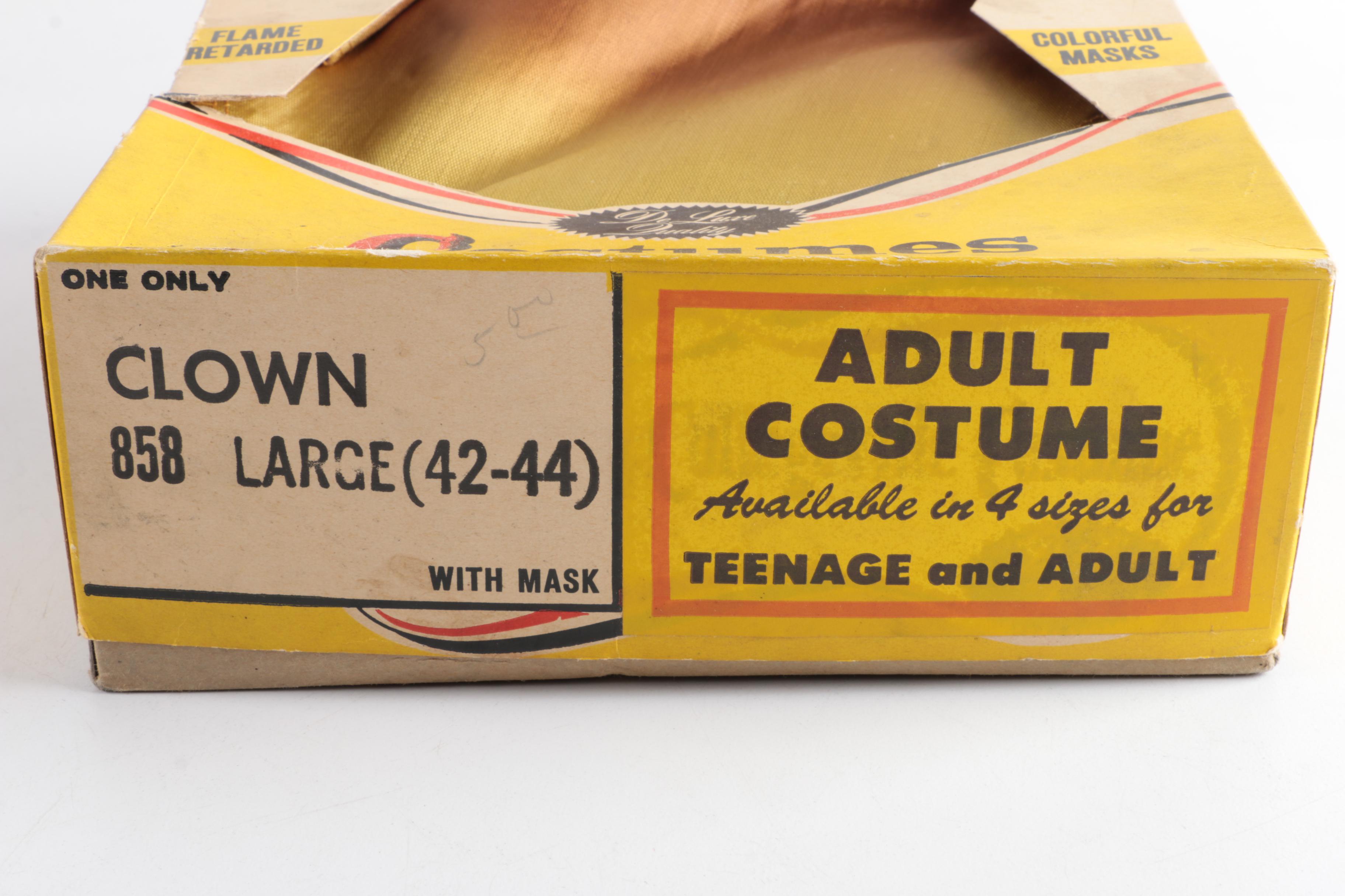 Vintage Collegeville Adult Costumes for Clown and Bride