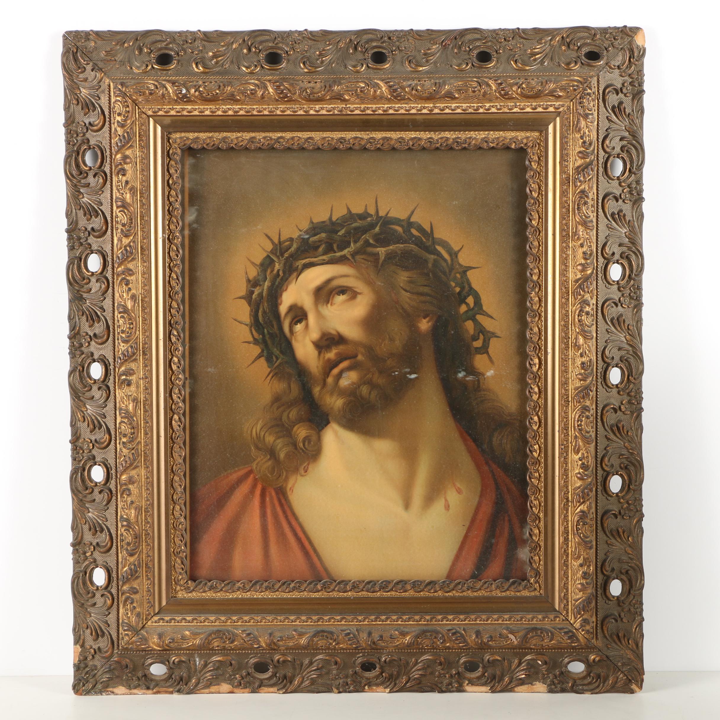 Lithograph After Painting of Jesus