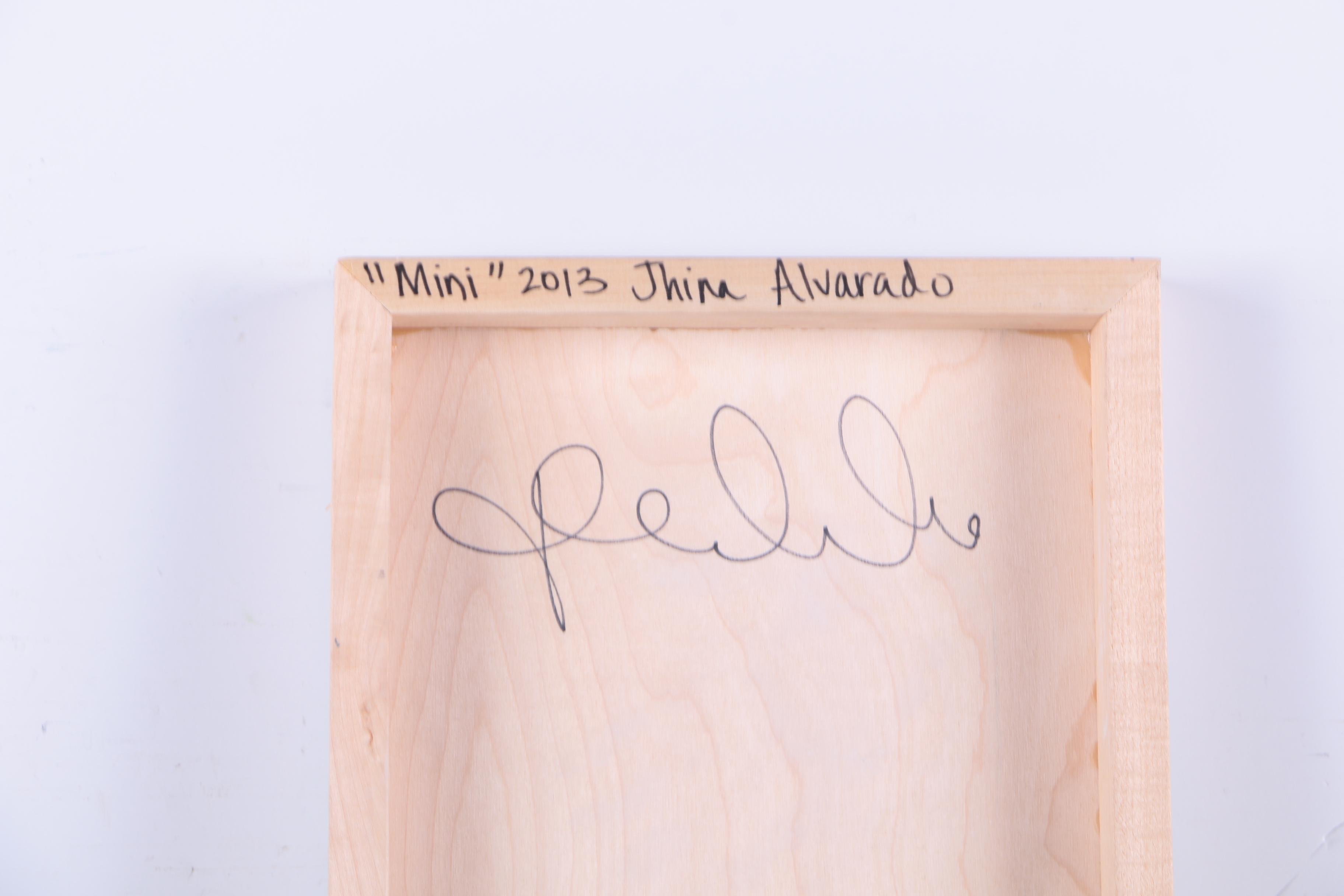 Jhina Alvarado 2013 Mixed Media Painting on Wood Panel "Mini"