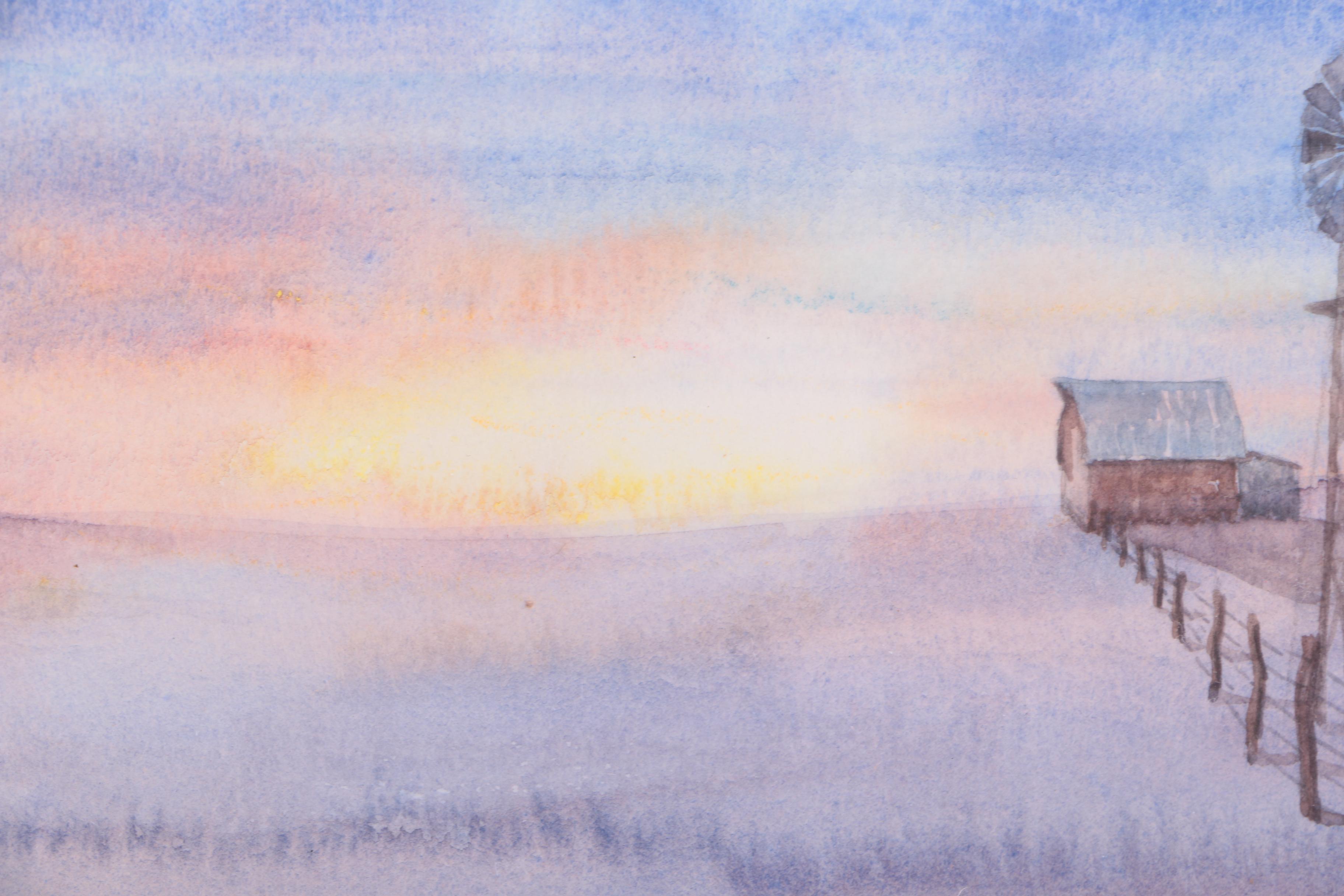 Saunders Watercolor Paintings on Paper of Pastoral Scenes