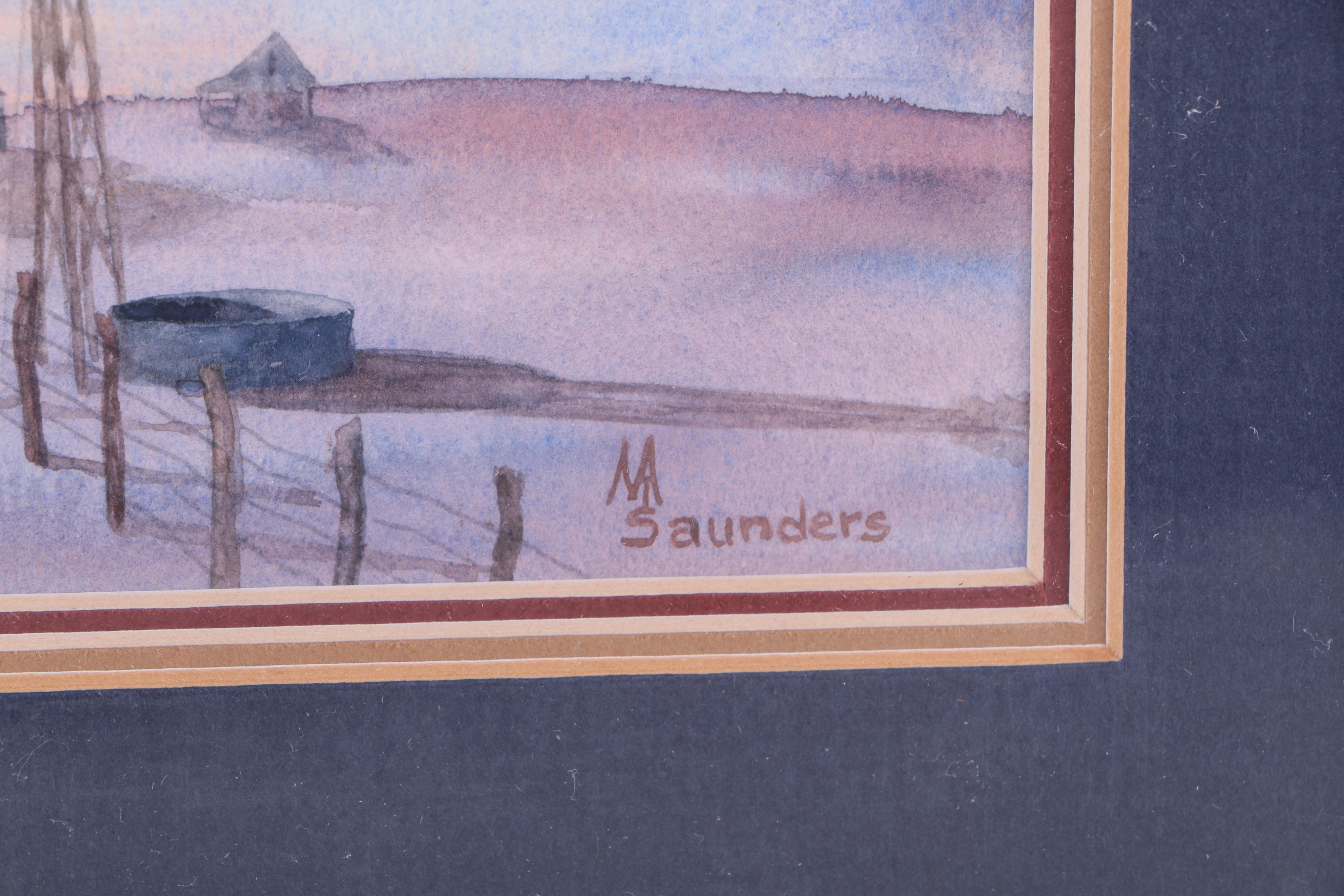 Saunders Watercolor Paintings on Paper of Pastoral Scenes