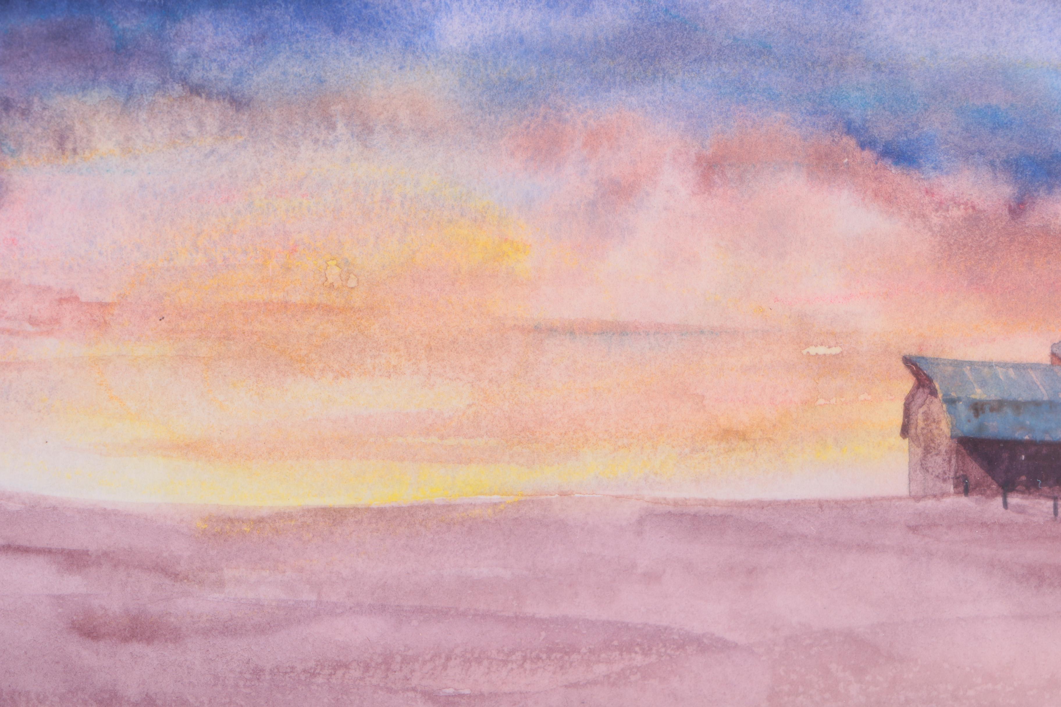 Saunders Watercolor Paintings on Paper of Pastoral Scenes