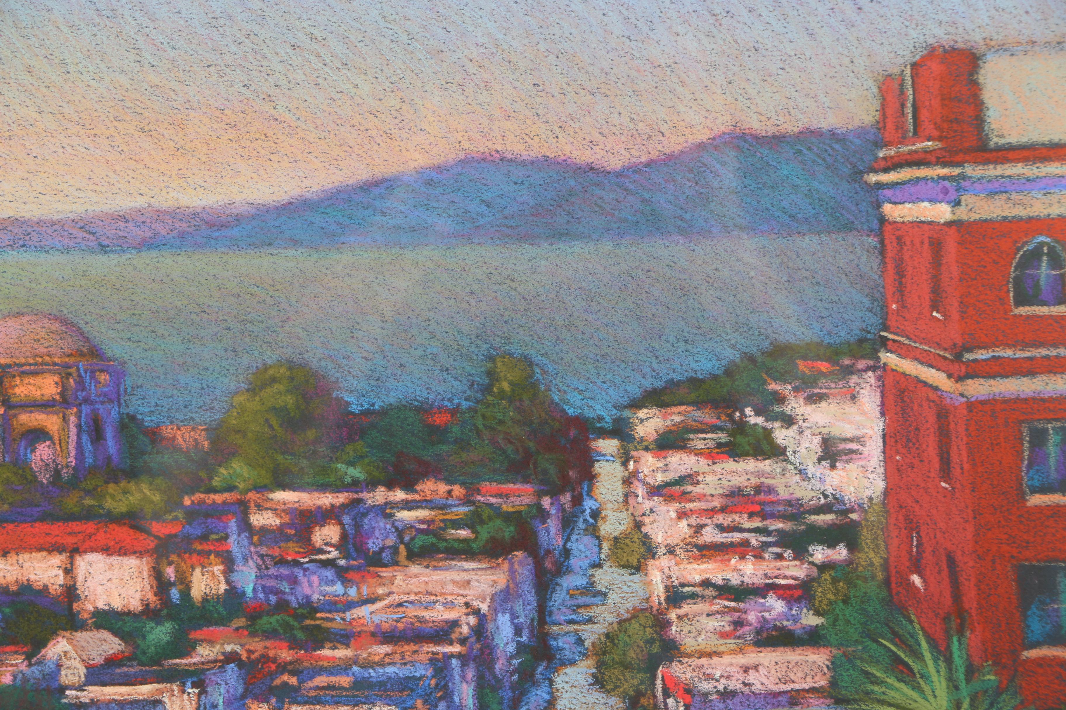 Brian Blood Pastel Drawing on Paper of Bay Area Cityscape