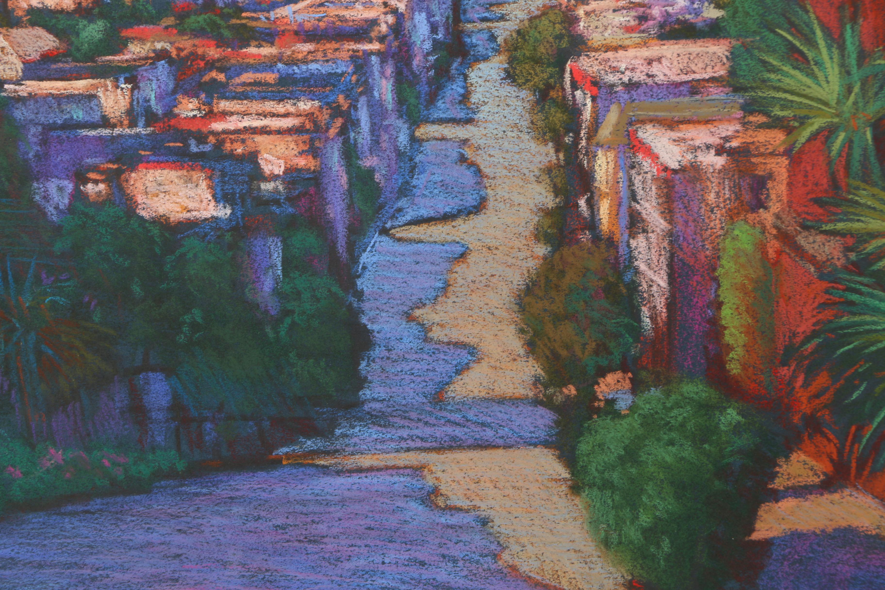 Brian Blood Pastel Drawing on Paper of Bay Area Cityscape