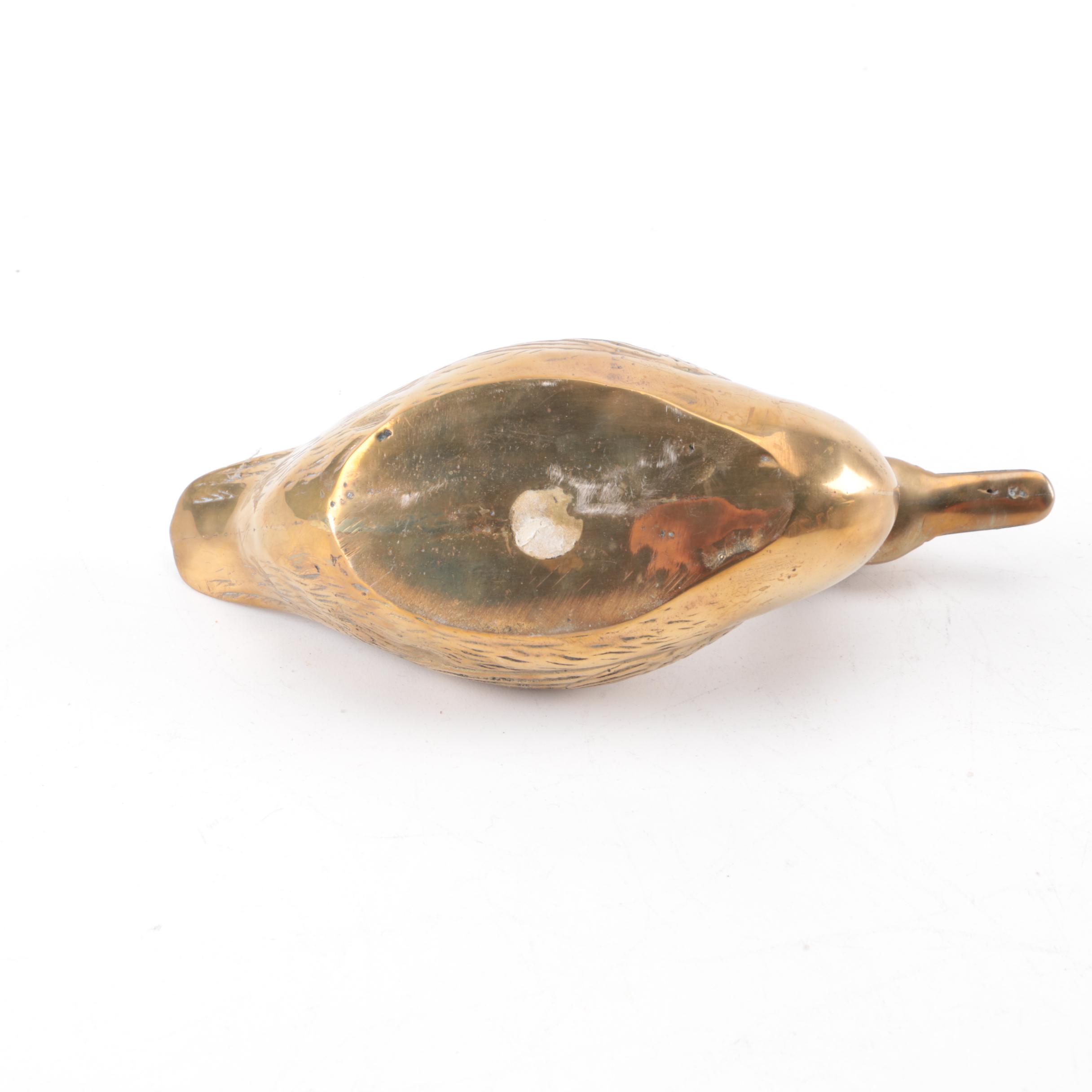 Collection of Brass Duck and Swan Décor Items