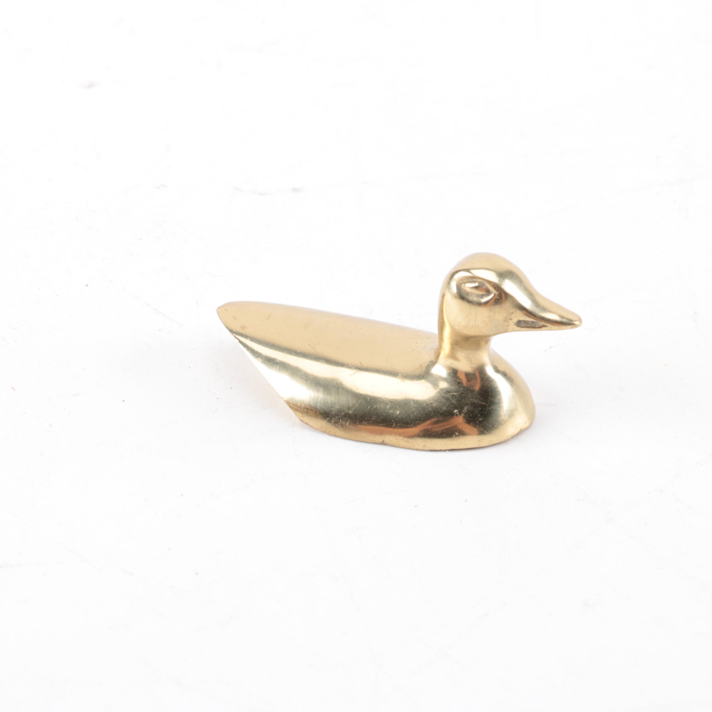 Collection of Brass Duck and Swan Décor Items