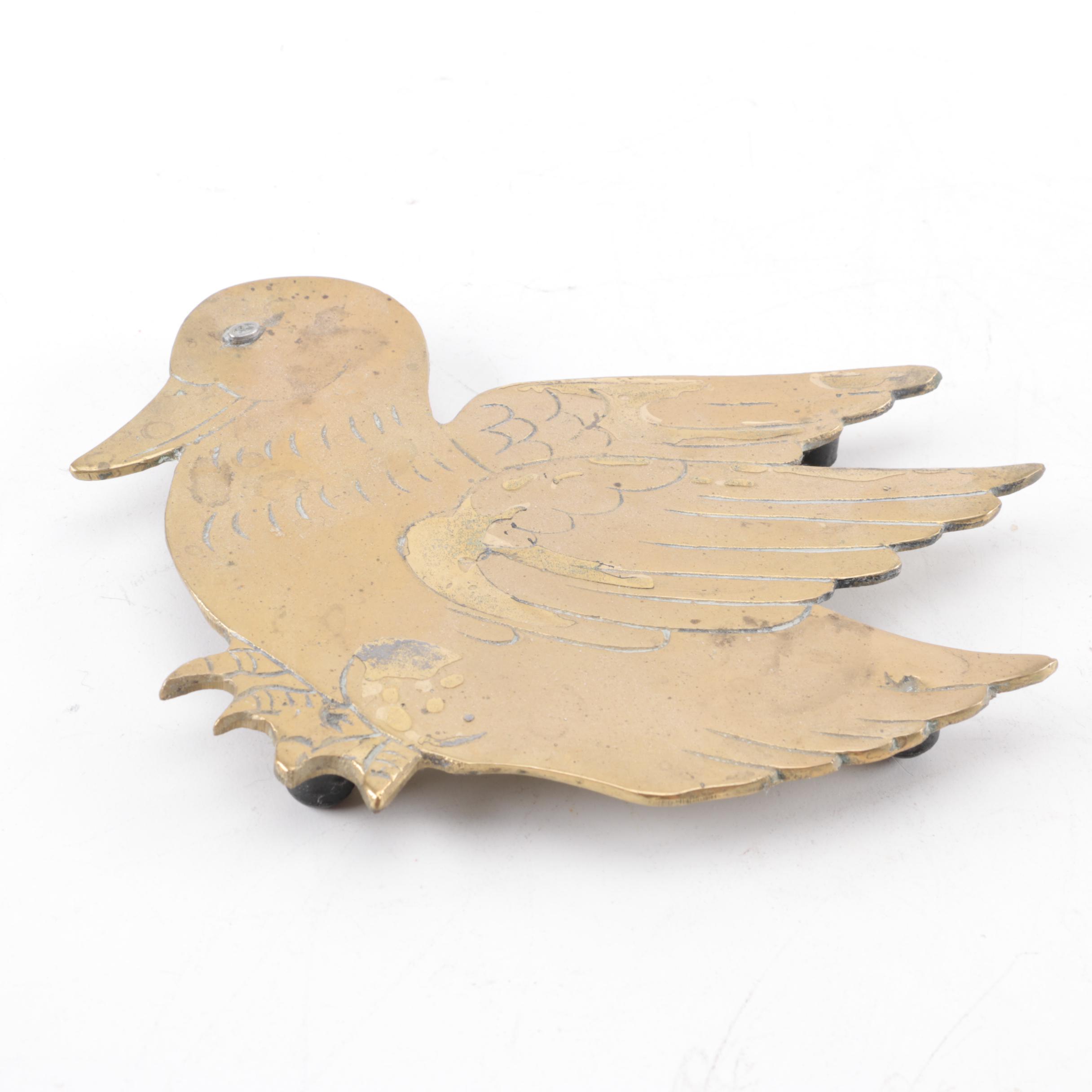 Collection of Brass Duck and Swan Décor Items
