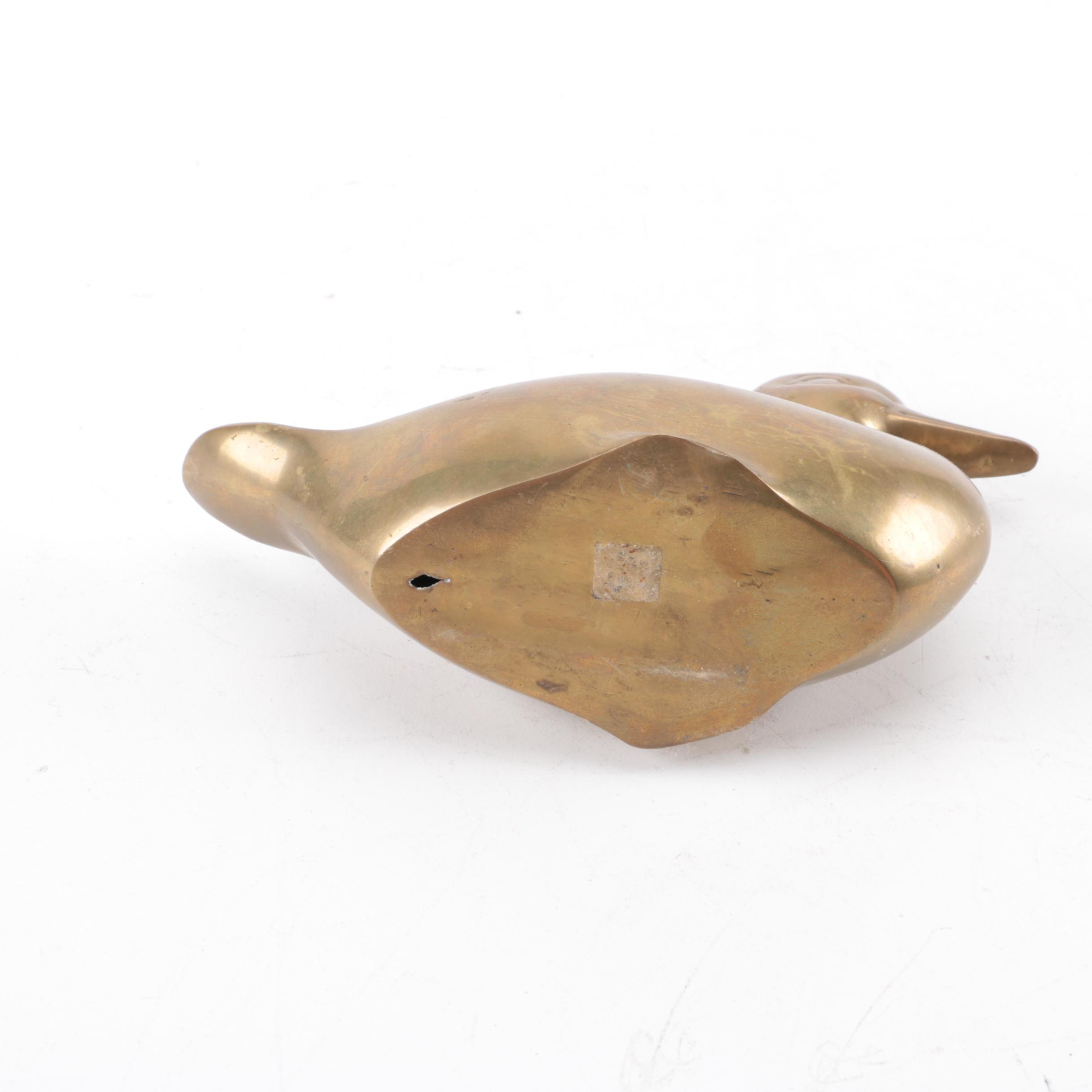 Collection of Brass Duck and Swan Décor Items
