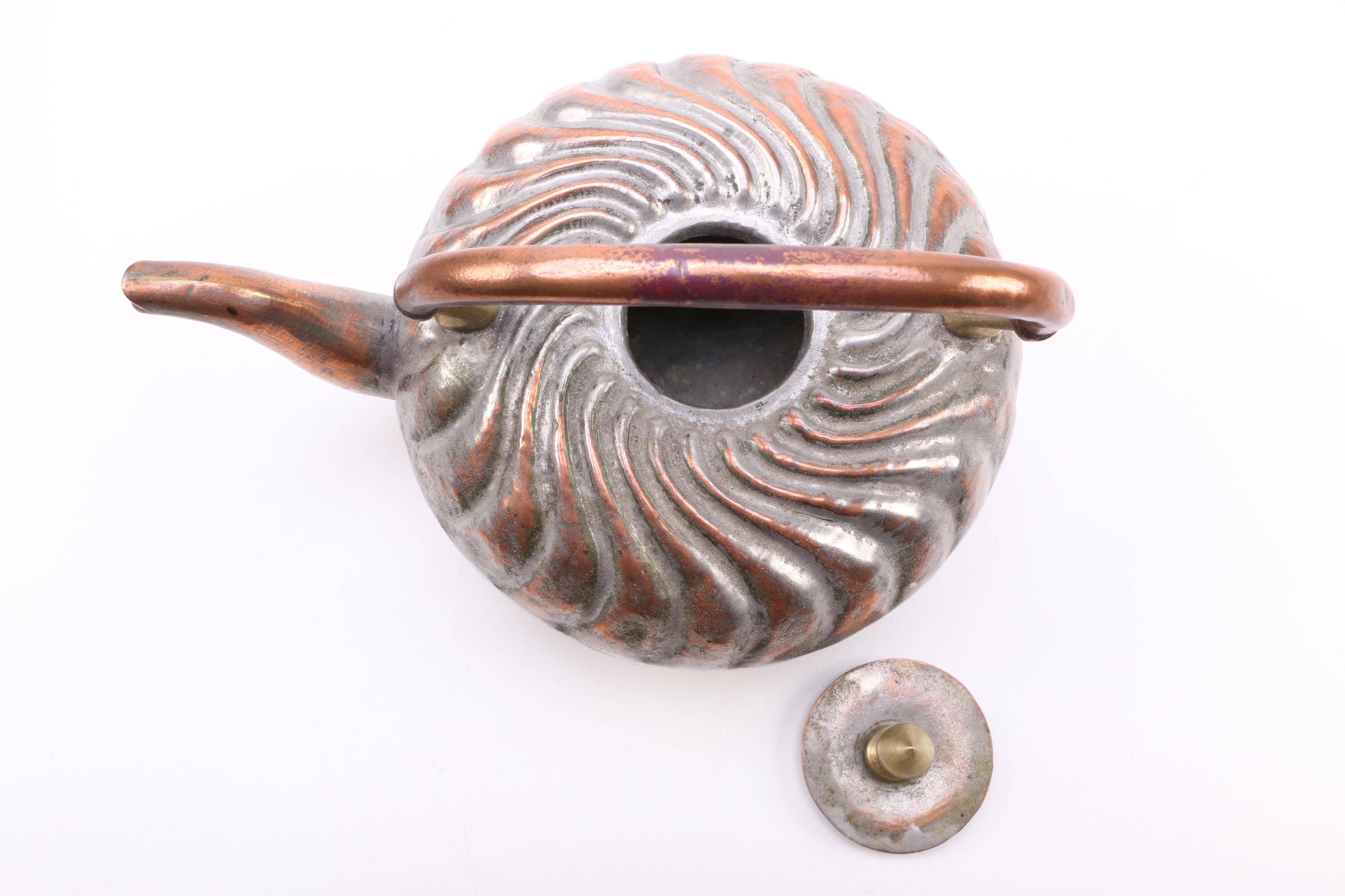 Wooden Box with Metal Teapot