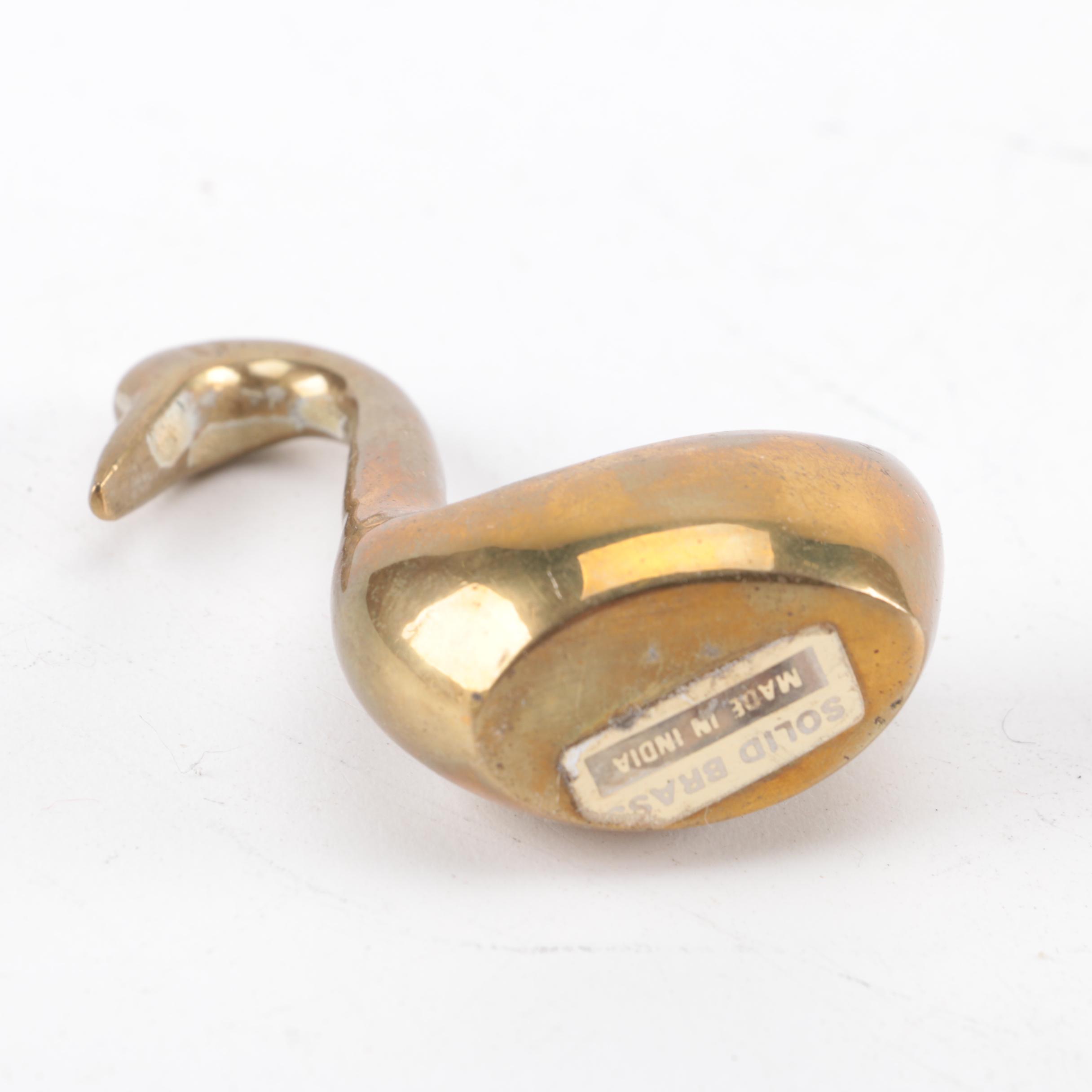 Collection of Brass Duck and Swan Décor Items