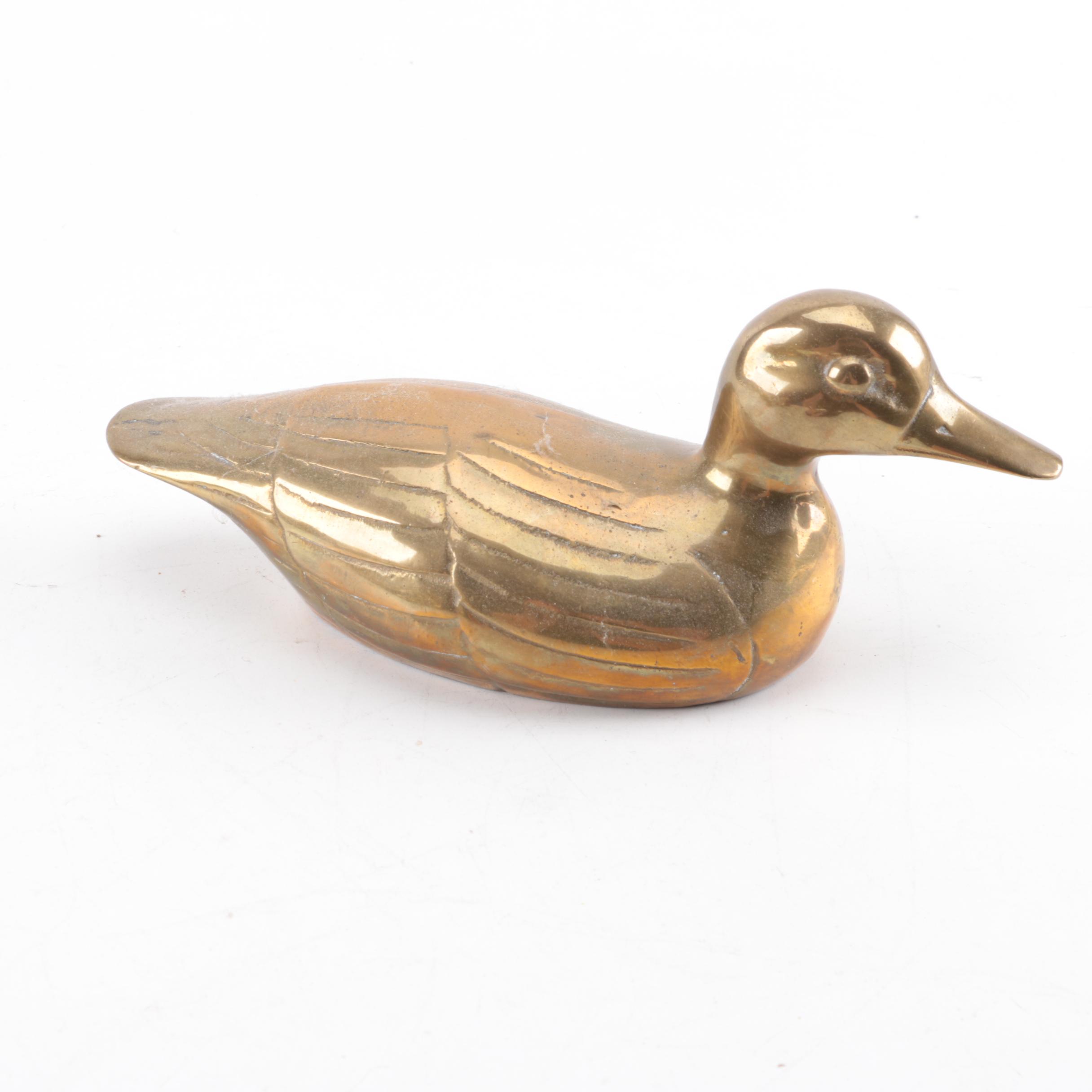 Collection of Brass Duck and Swan Décor Items