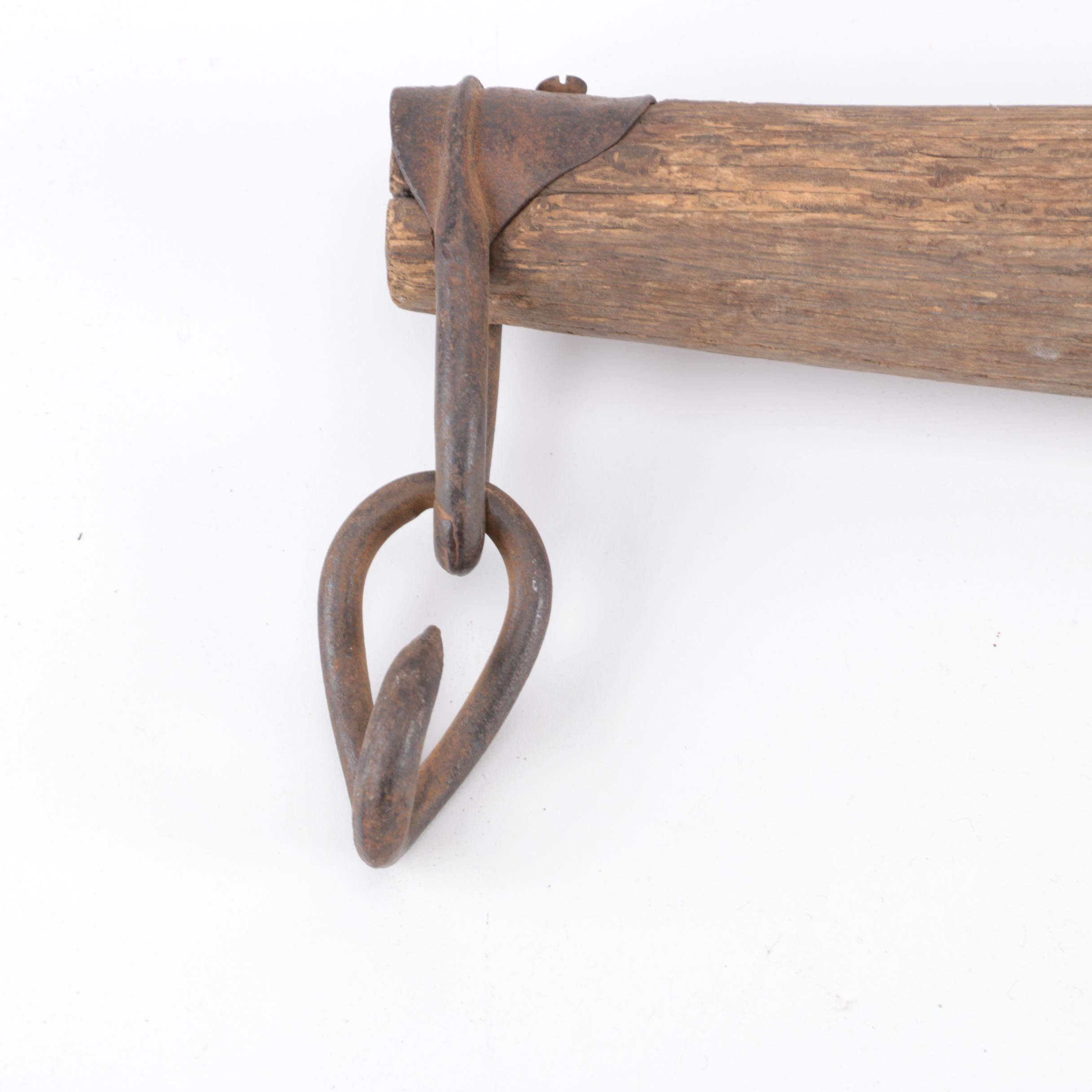Vintage Wood and Metal Single Tree Yokes
