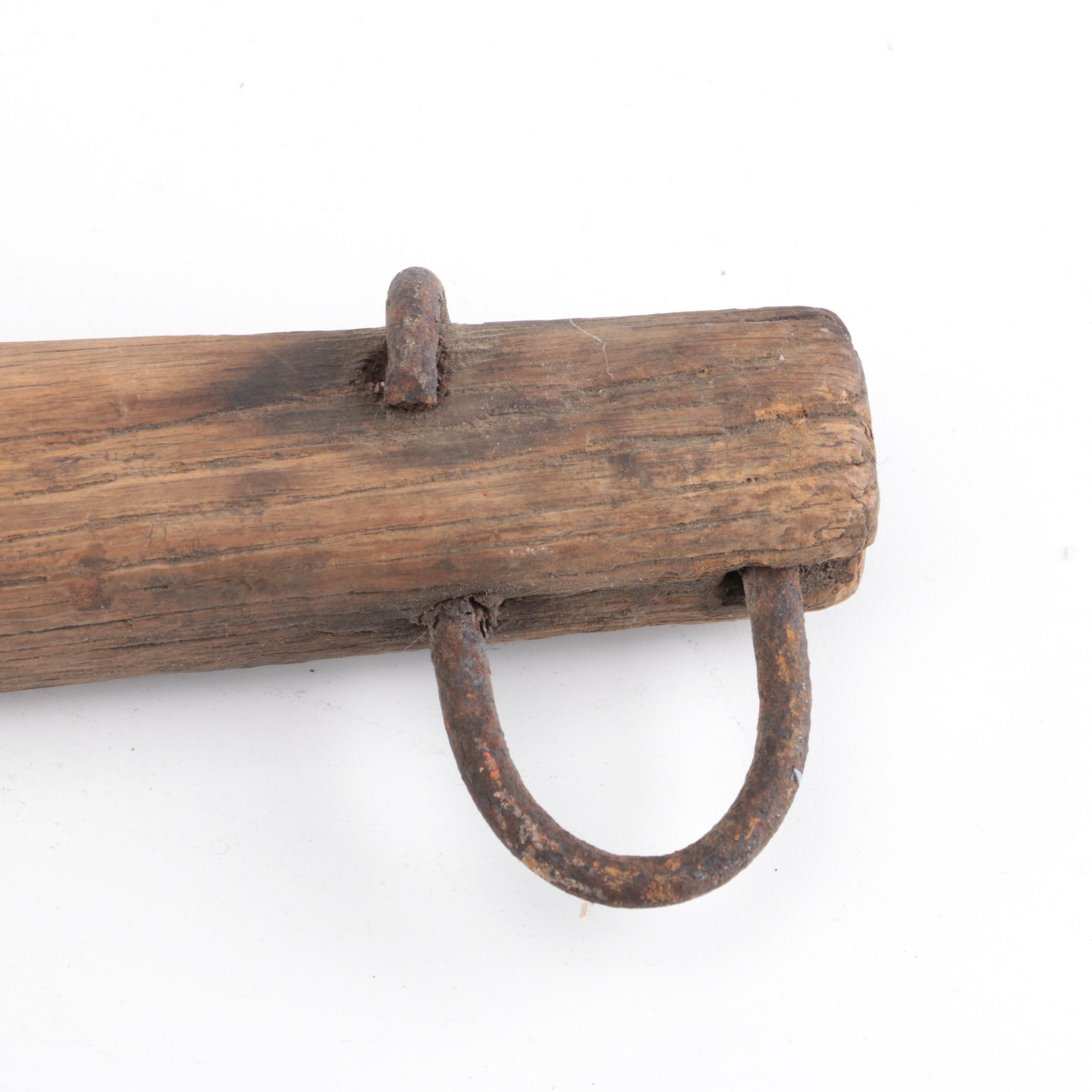 Vintage Wood and Metal Single Tree Yokes