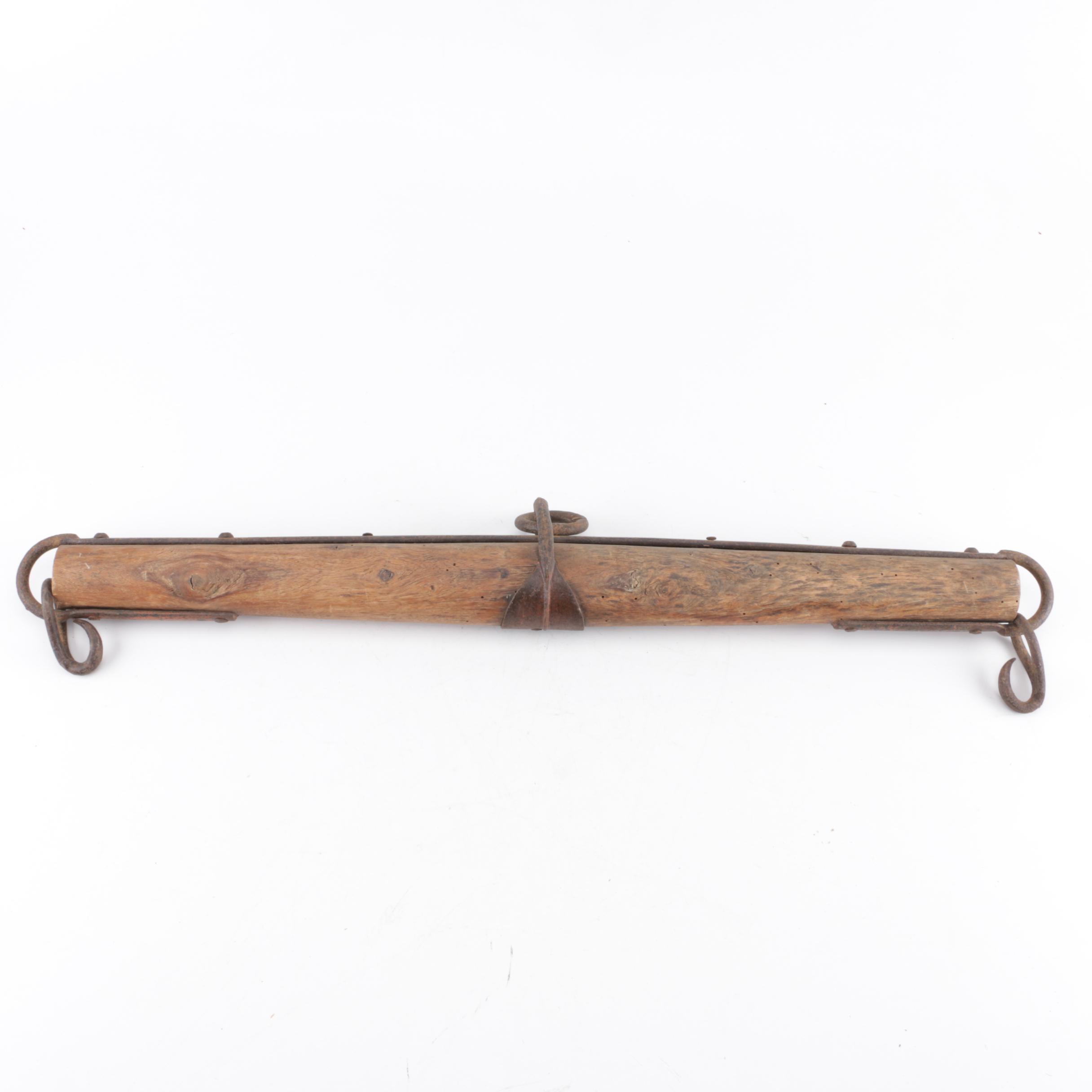Vintage Wood and Metal Single Tree Yokes