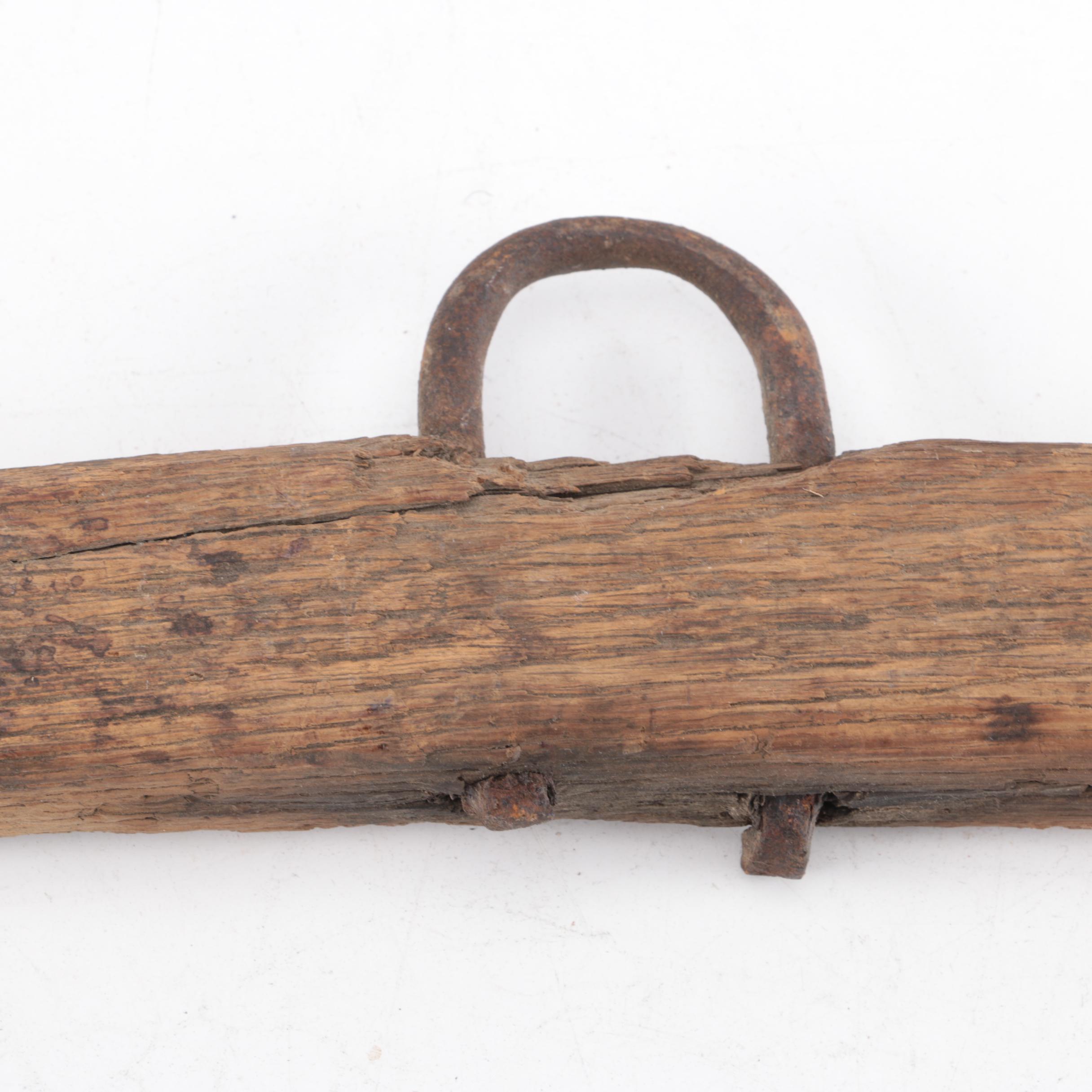 Vintage Wood and Metal Single Tree Yokes